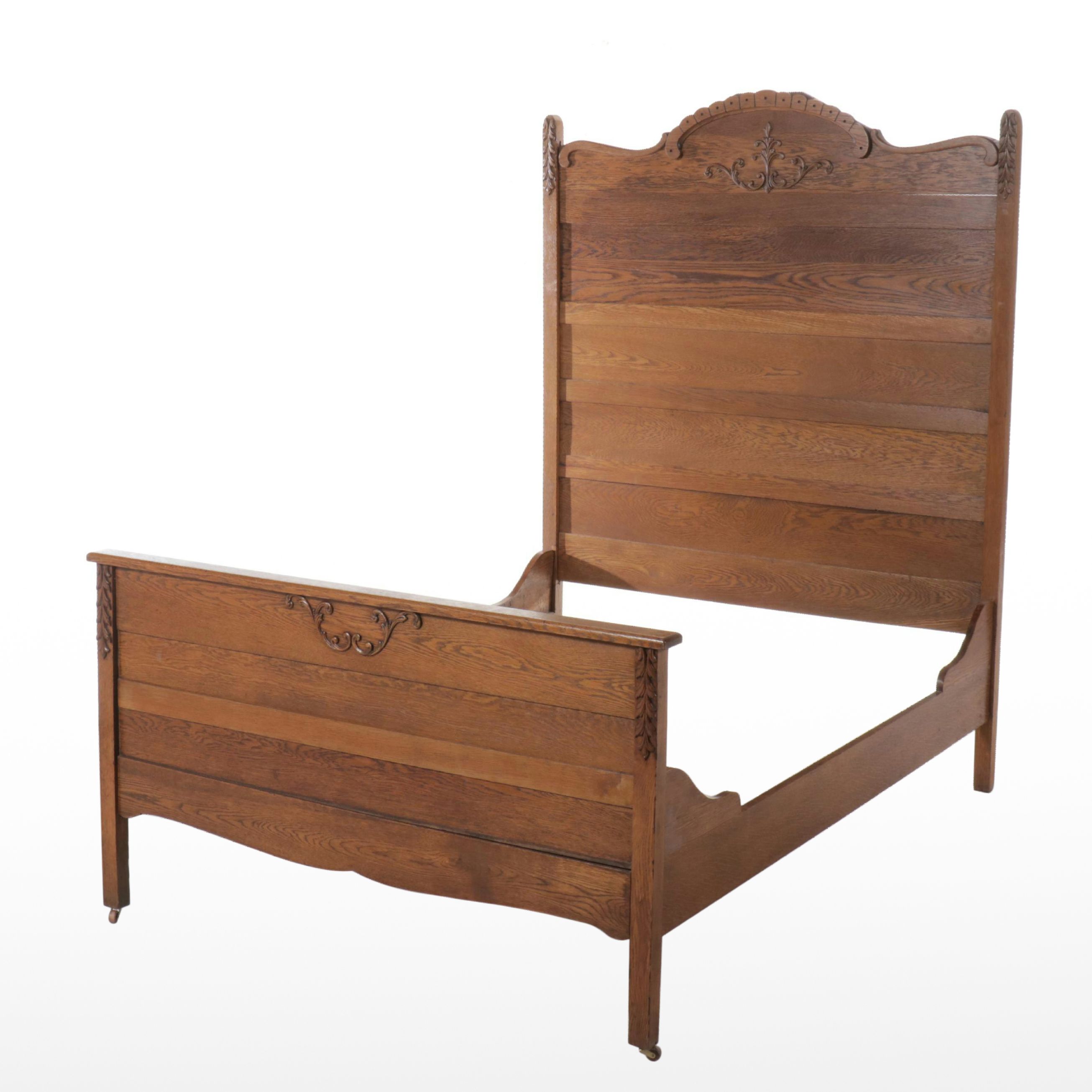 Victorian Oak Full Size Bed Frame