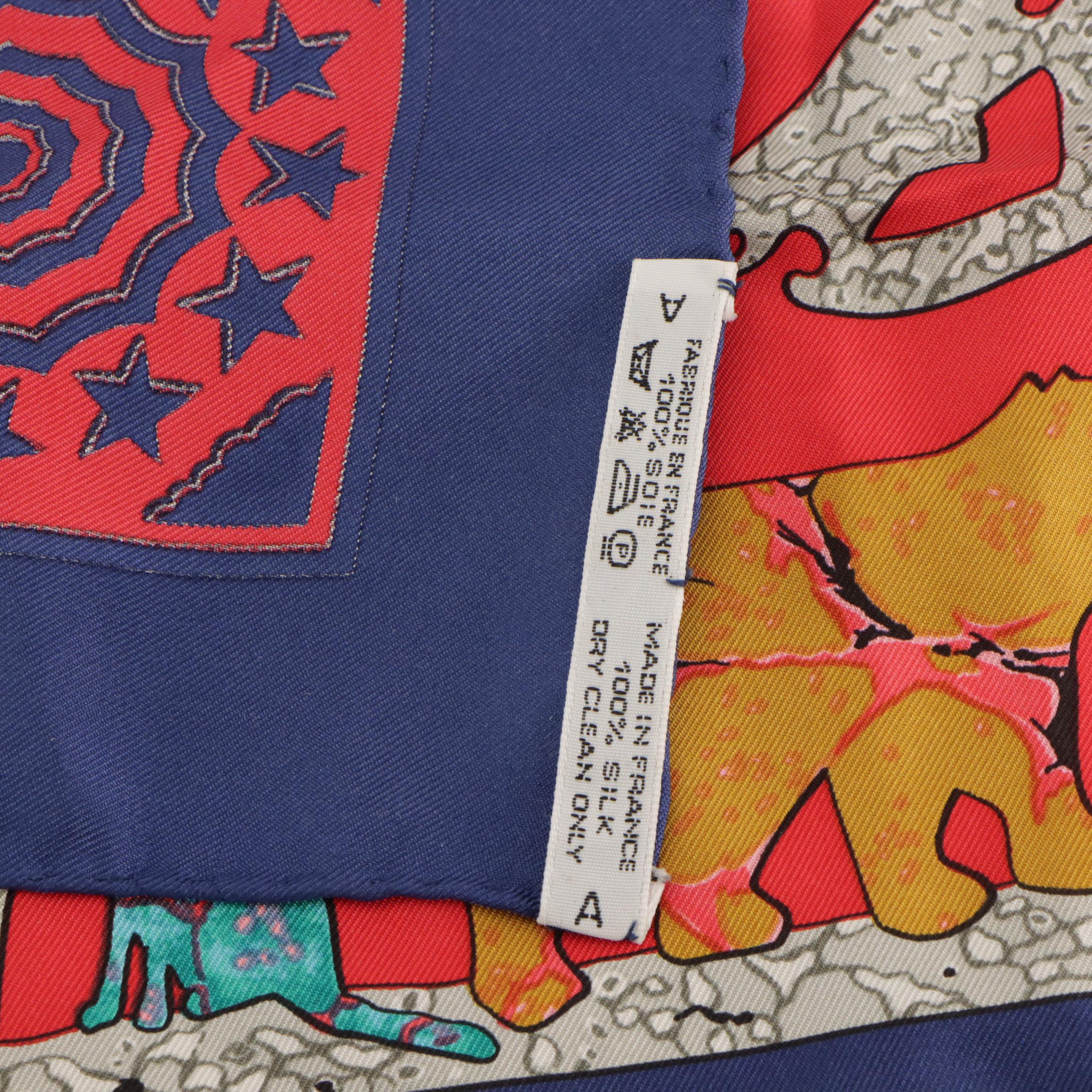 Hermès "Early America" Scarf 90 in Silk Twill