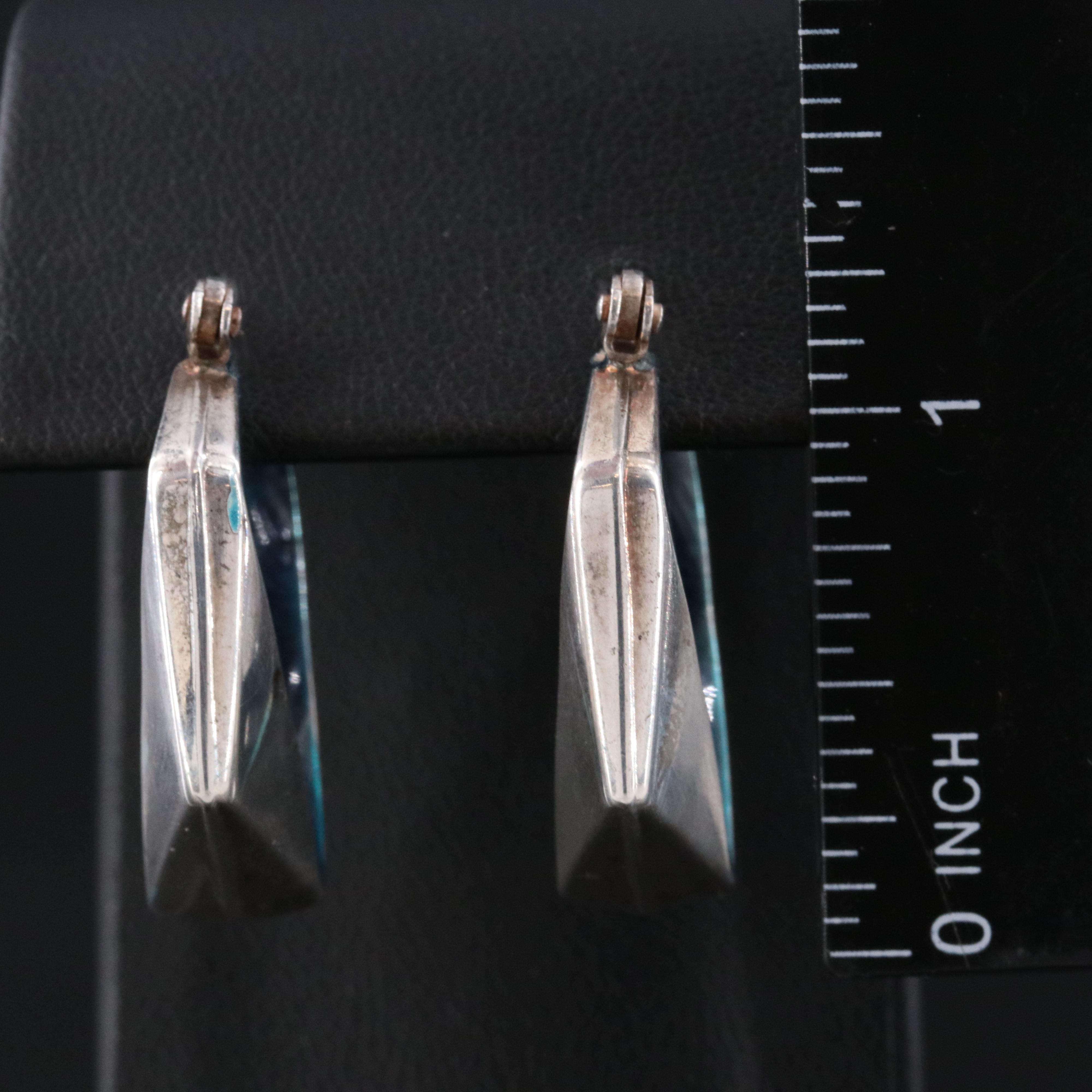 Italian Electroformed Sterling Enamel Hoops