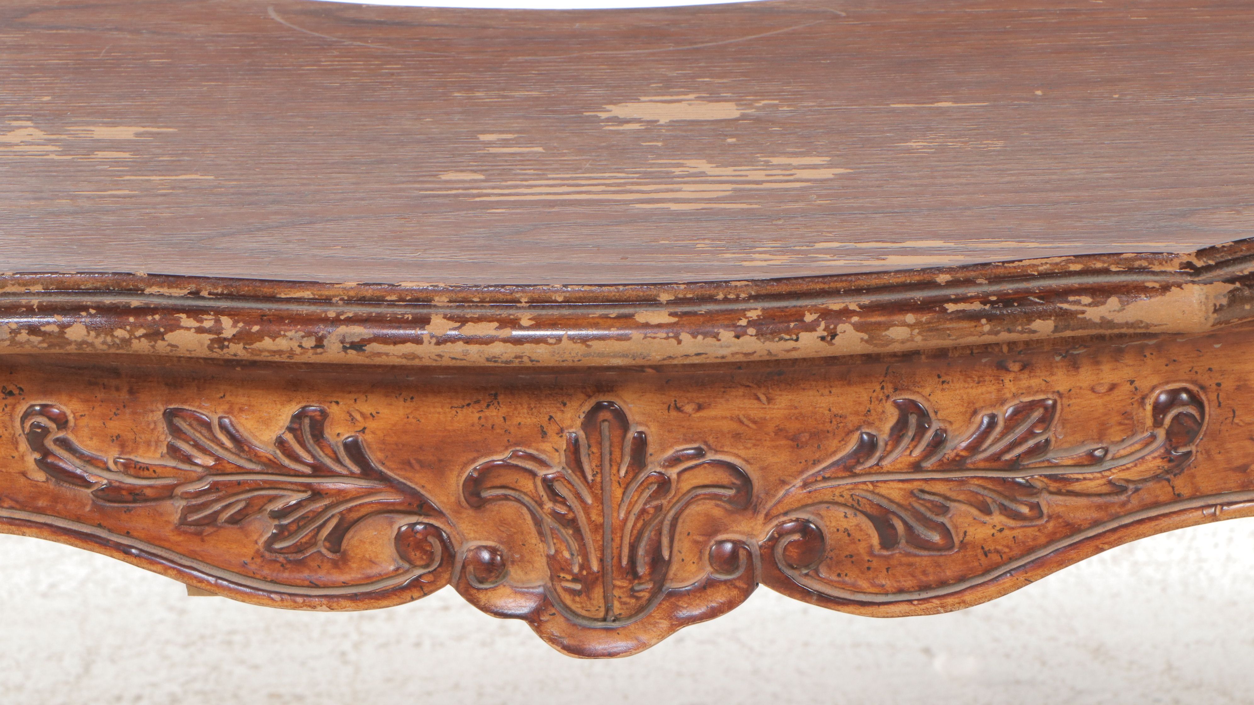 Louis XVI Style Oak Demilune Table