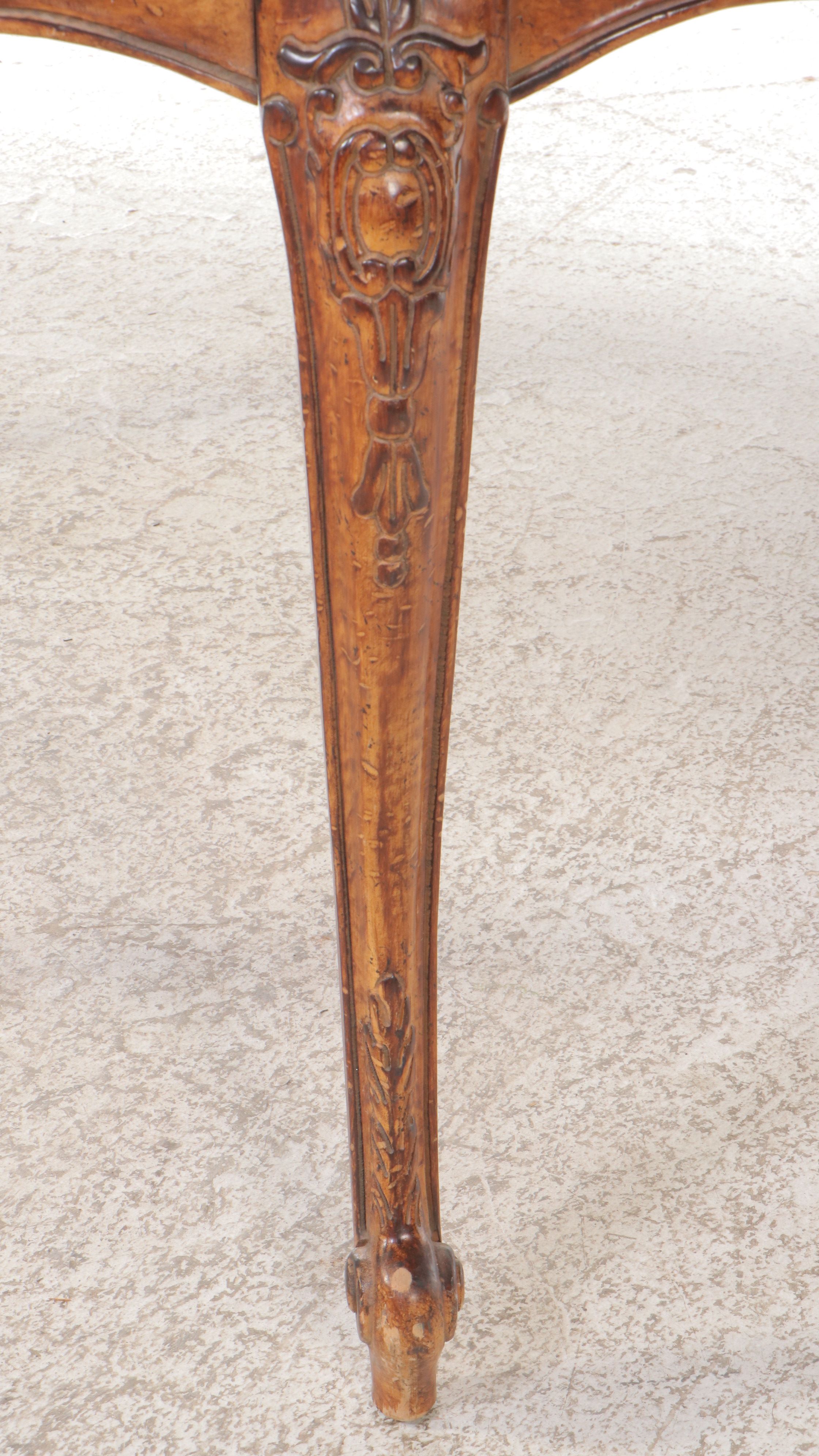 Louis XVI Style Oak Demilune Table