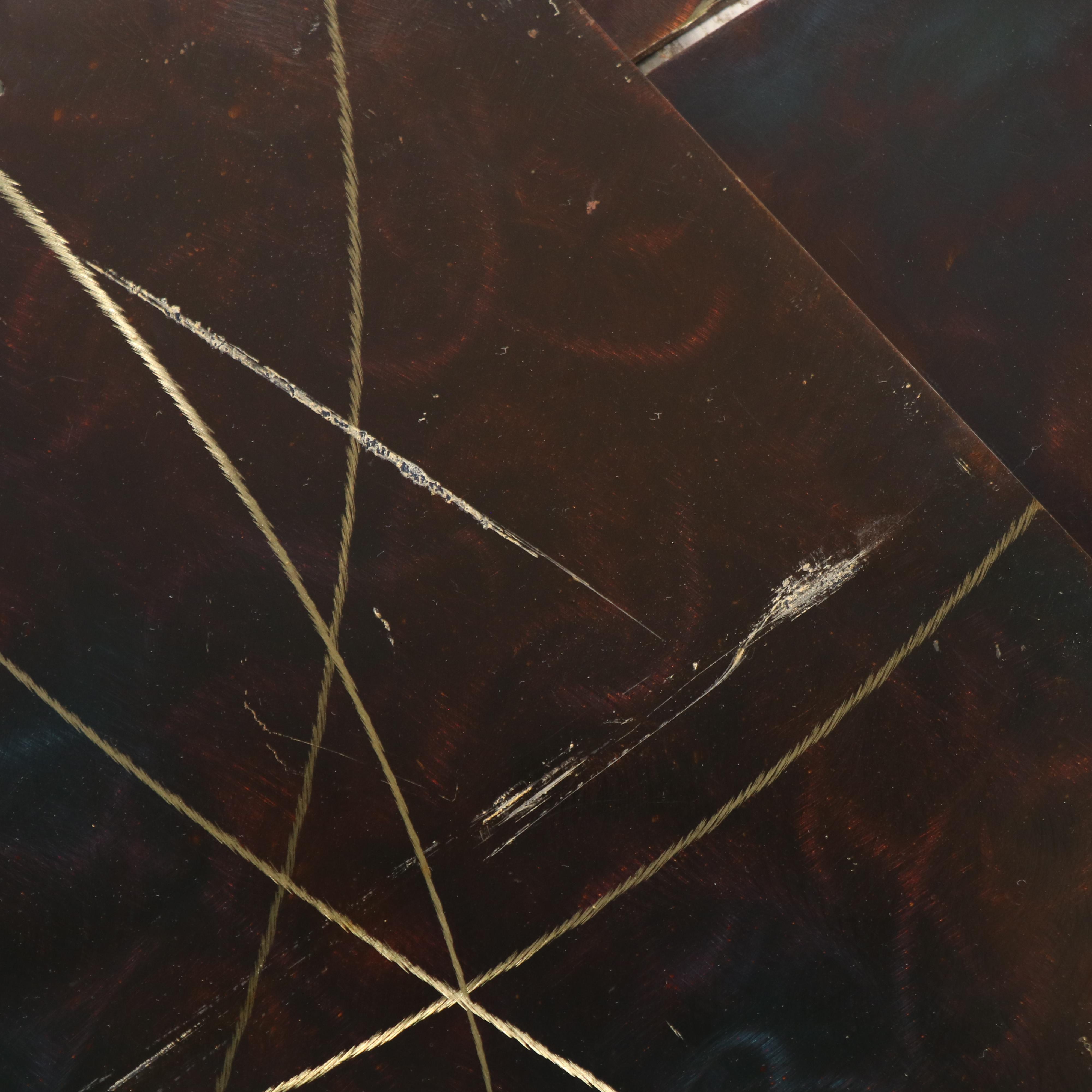 Postmodernist Glass Top Metal Occasional Table, Late 20th Century