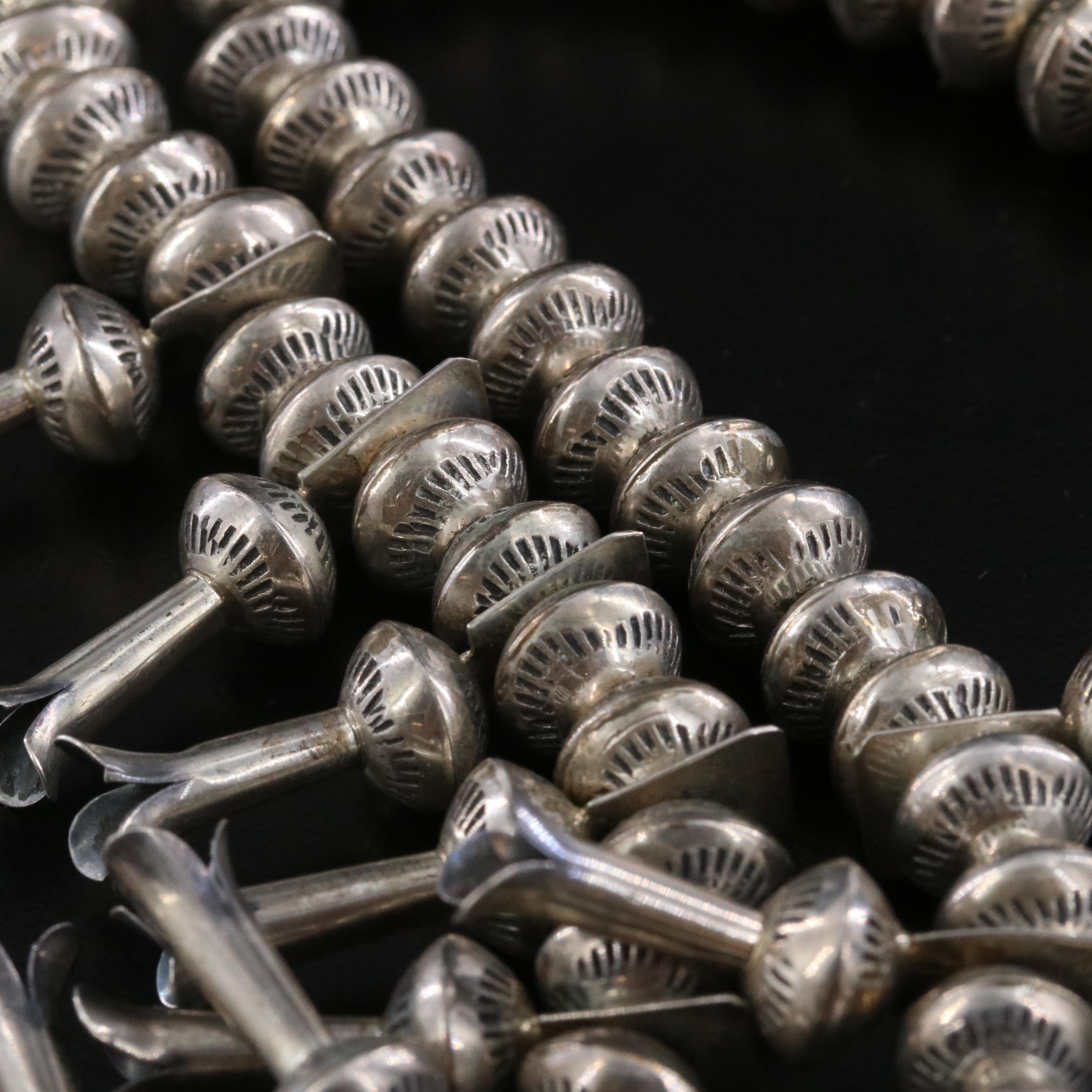 Southwestern Sterling Squash Blossom Necklace