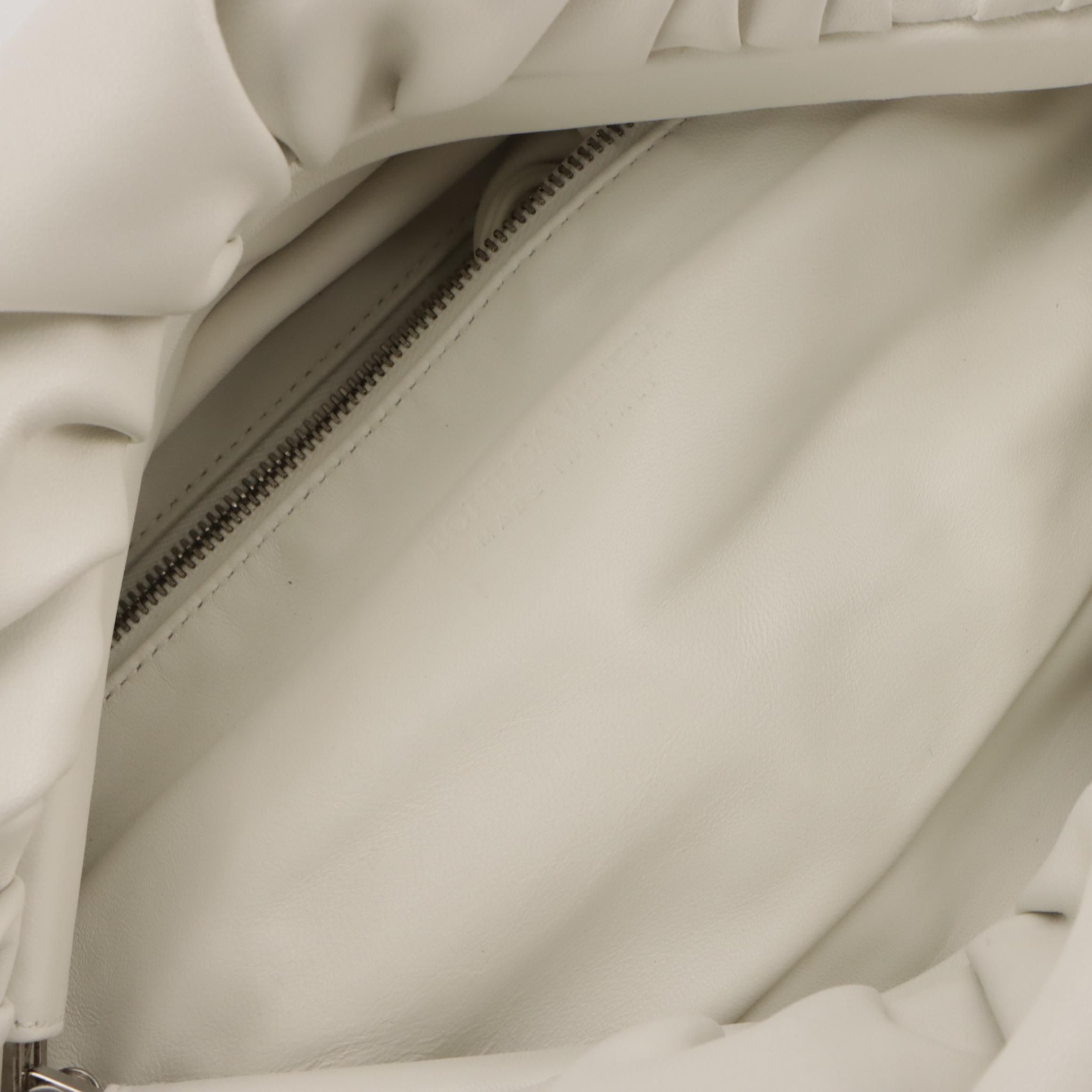 Bottega Veneta Belt Pouch Bag in White Calfskin Leather