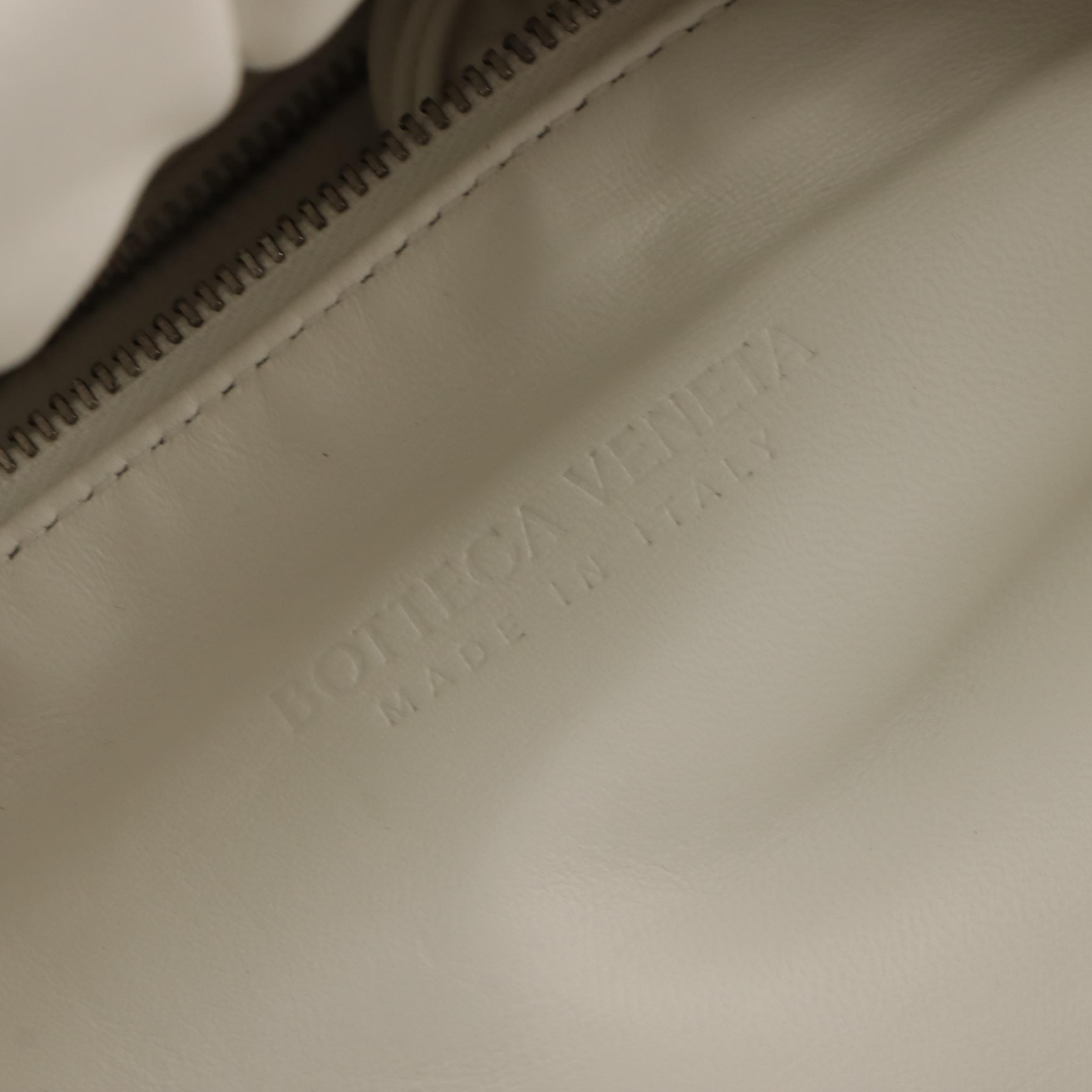 Bottega Veneta Belt Pouch Bag in White Calfskin Leather