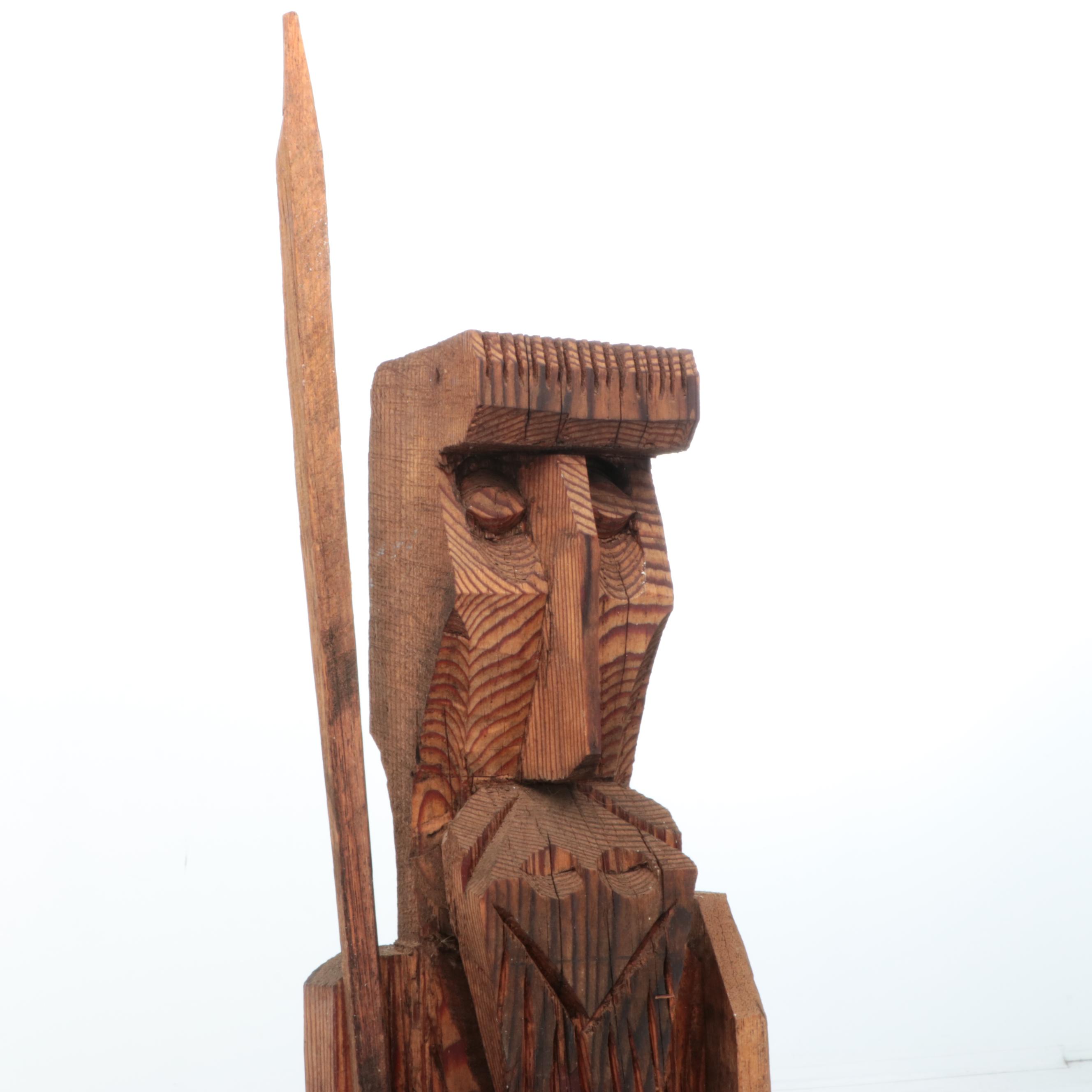 Chainsaw Sculpture Carved Wood Don Quixote