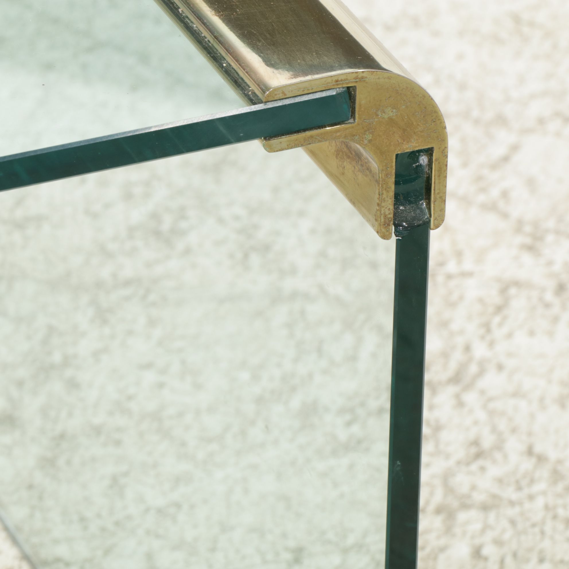 Glass Chrome Waterfall Coffee Table, Late 20th Century