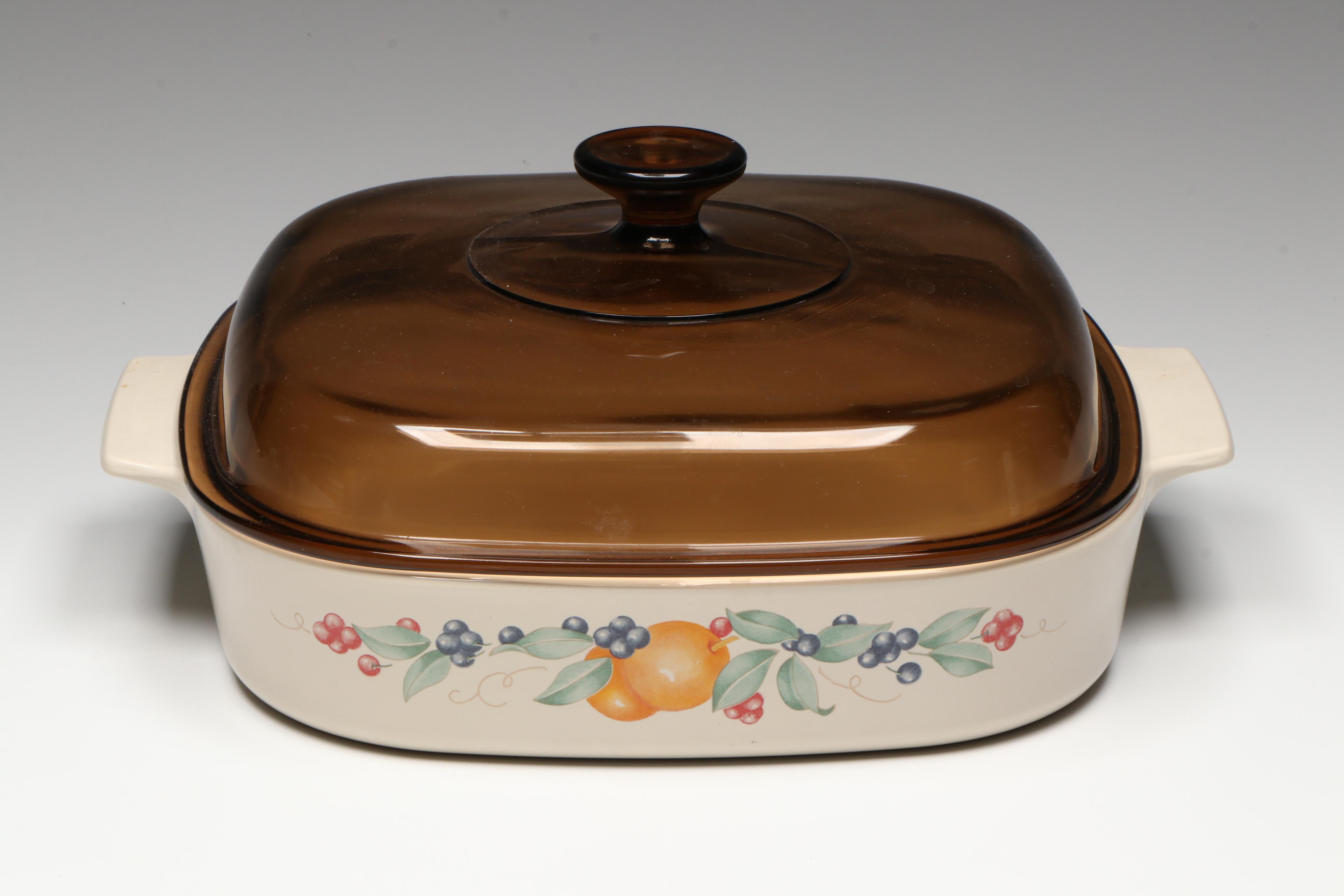 Corning Ware "Abundance" Casserole Dishes with Pyrex Glass Lids