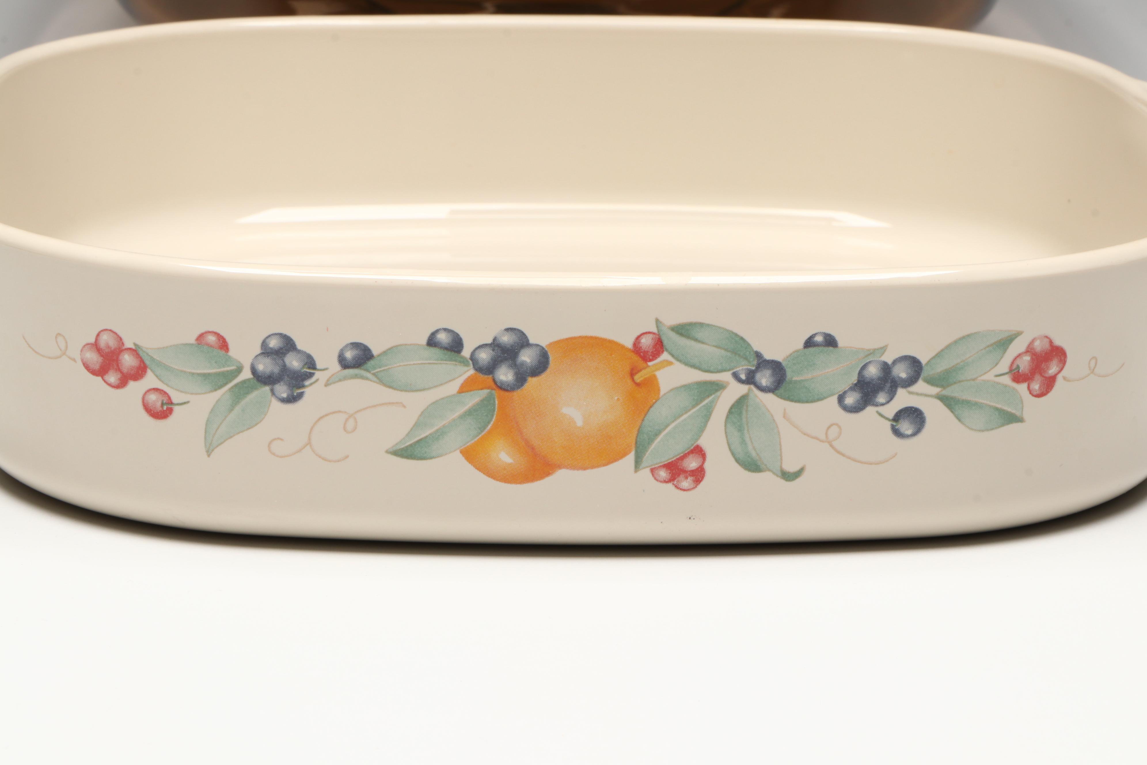 Corning Ware "Abundance" Casserole Dishes with Pyrex Glass Lids