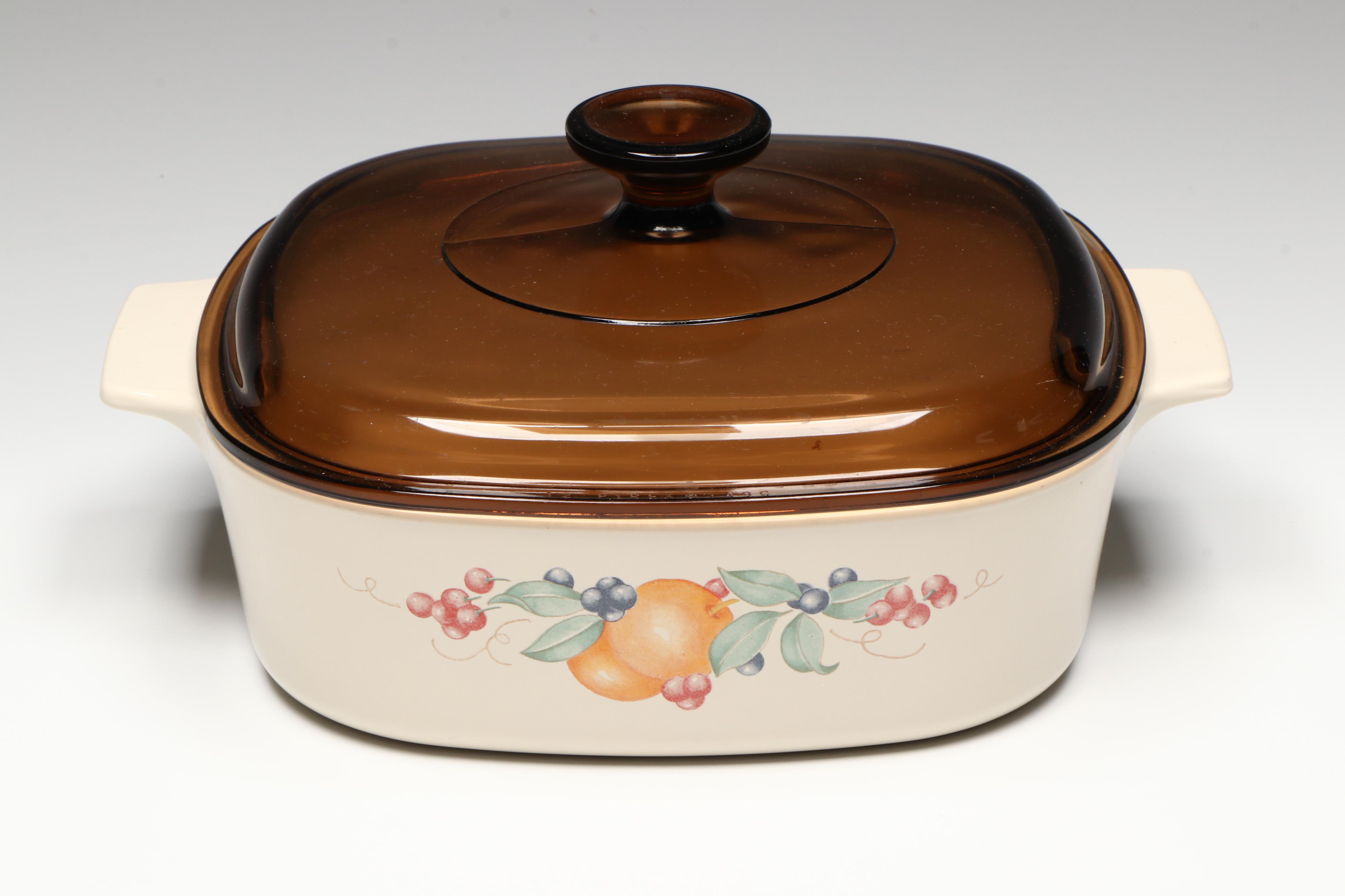 Corning Ware "Abundance" Casserole Dishes with Pyrex Glass Lids