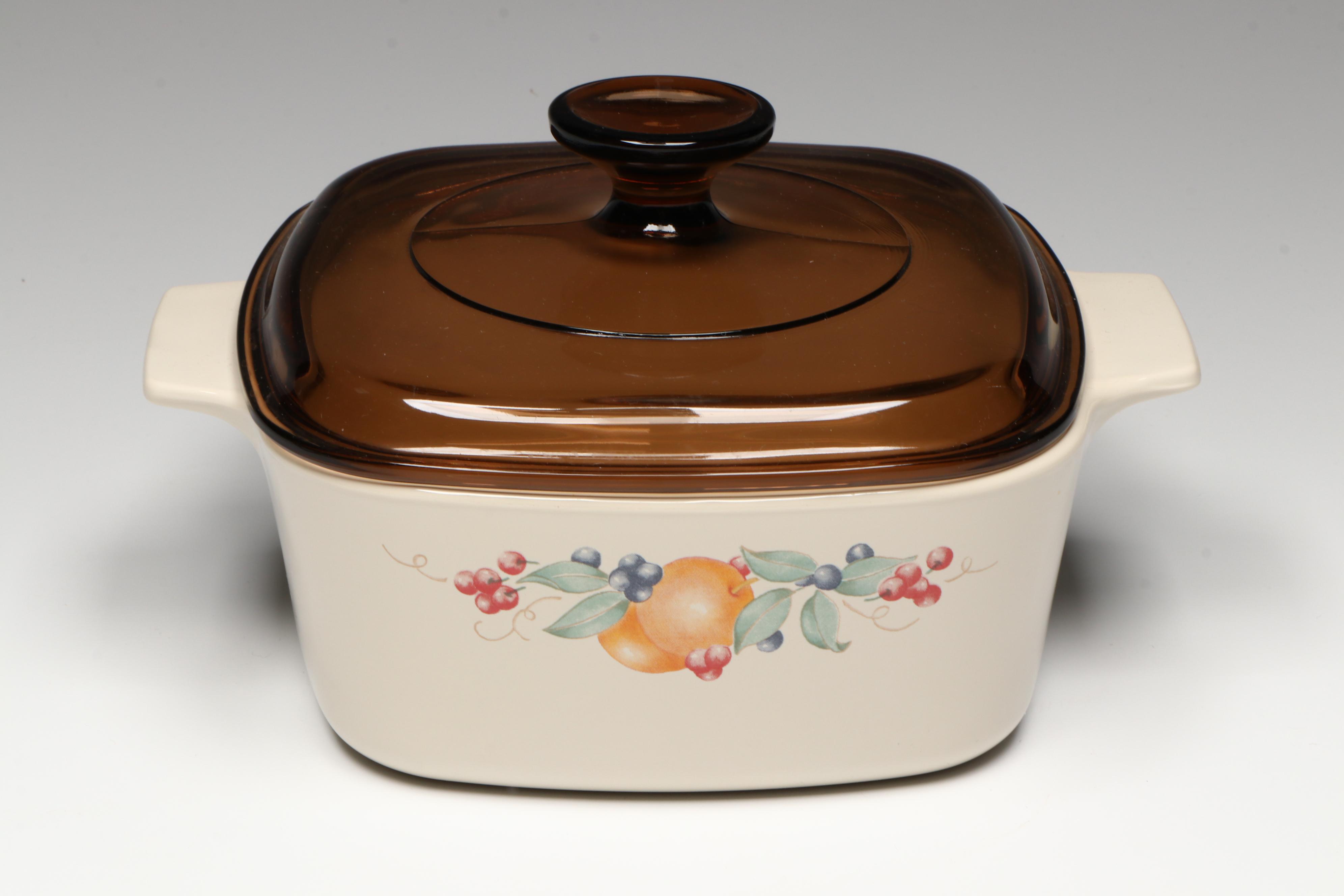 Corning Ware "Abundance" Casserole Dishes with Pyrex Glass Lids