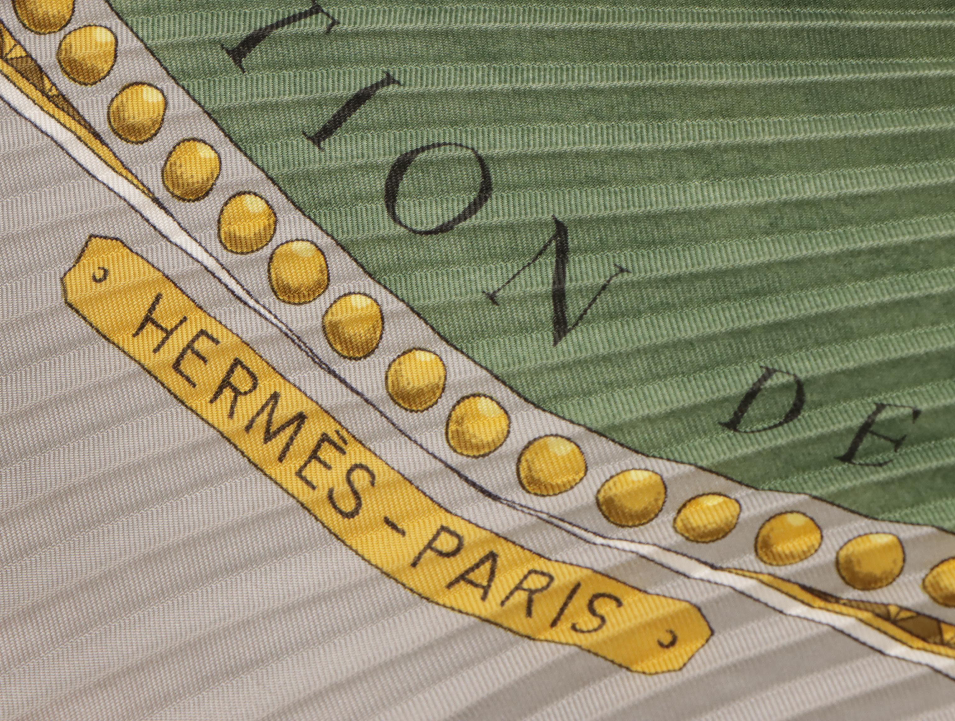 Hermès "Présentation de Chevaux" Plissé Scarf 90 in Silk Twill