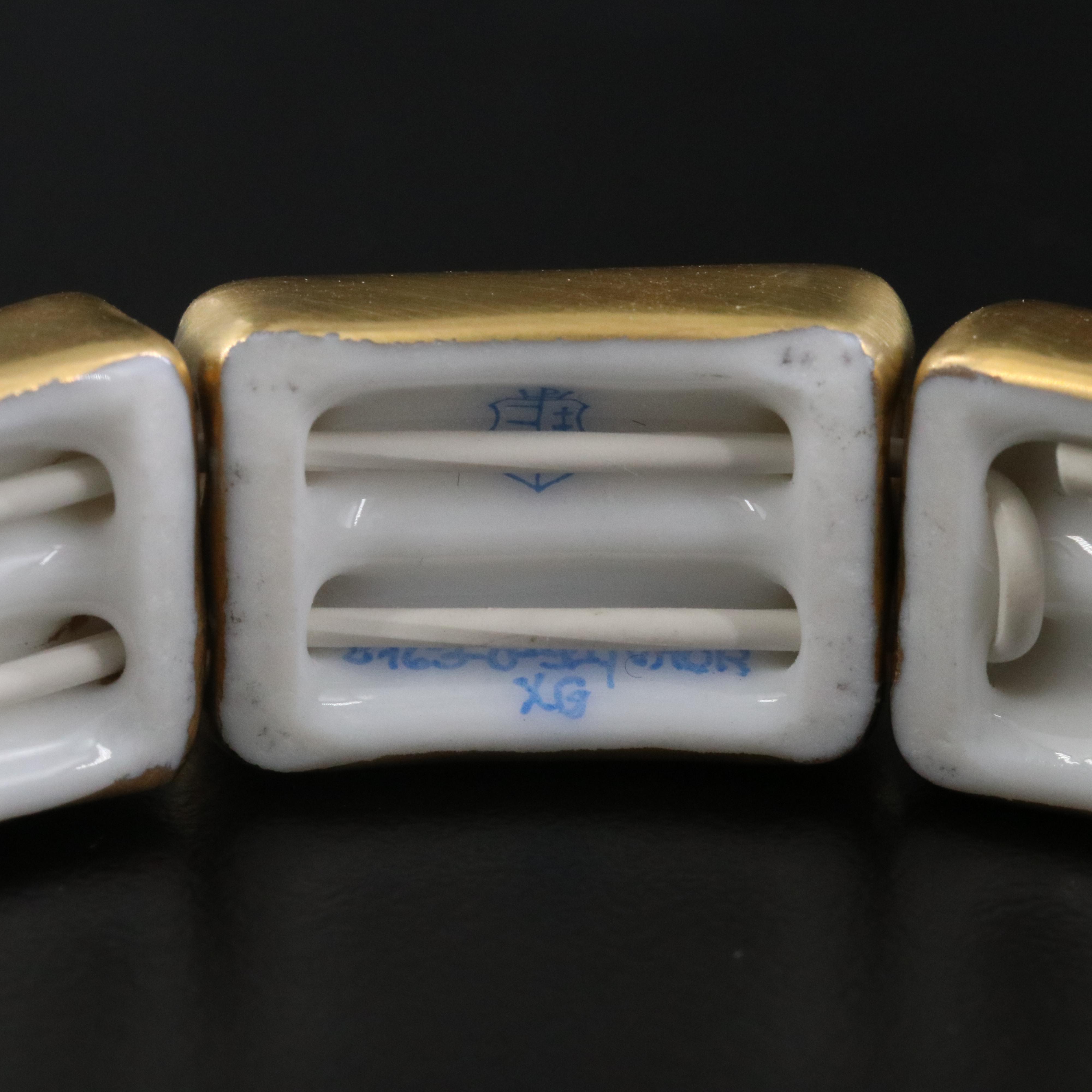 Herend Porcelain Ten-Link Fishnet Bracelet