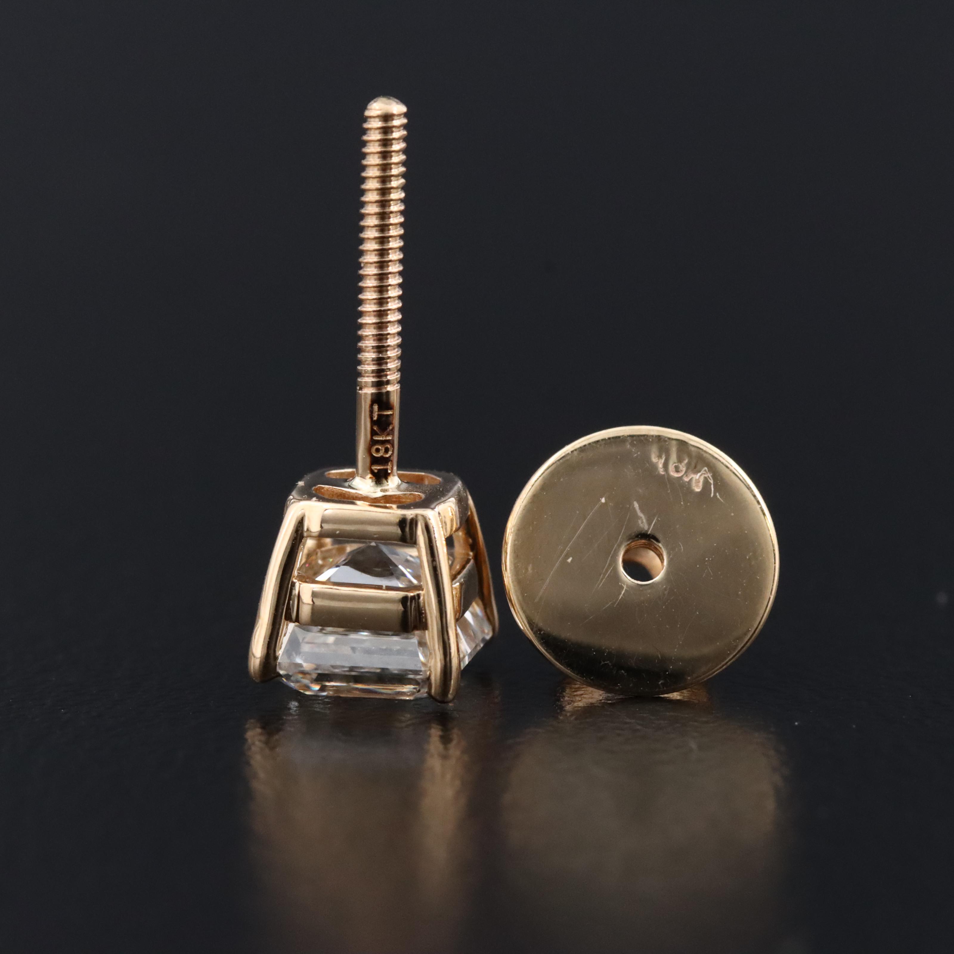 18K 1.86 CTW Diamond Stud Earrings with GIA Reports