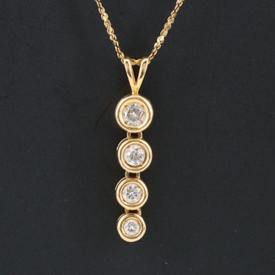 18K 0.33 CTW Diamond Graduated Pendant Necklace 18K 0.33 CTW Diamond Graduated Pendant Necklace