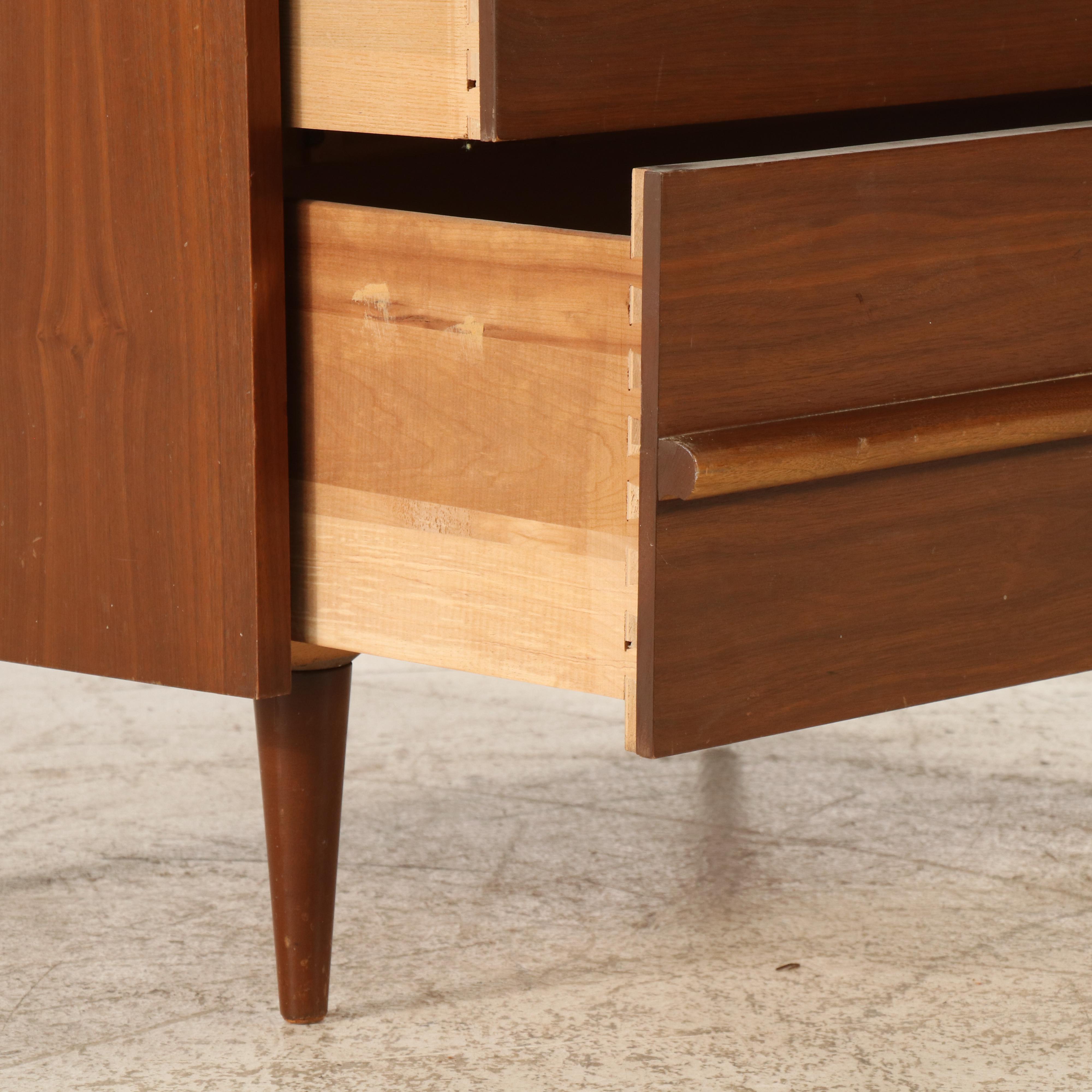 Mid Century Modern Walnut Four-Drawer Chest