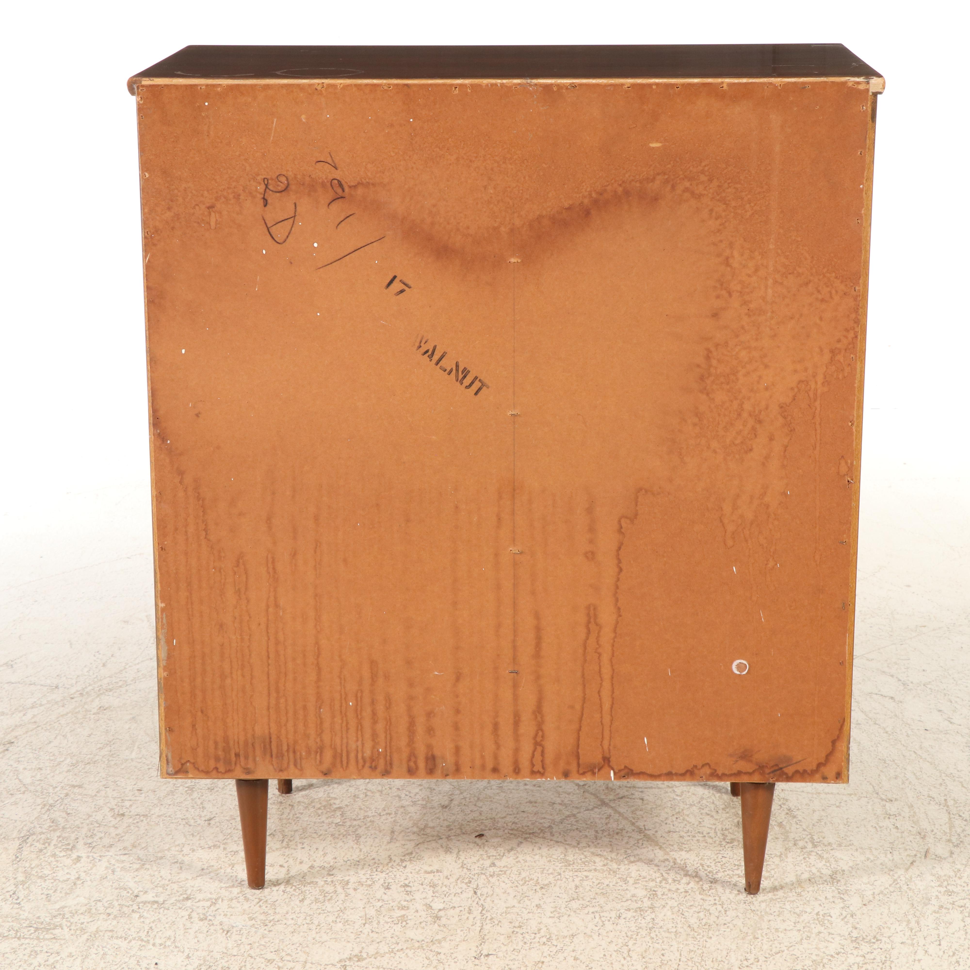 Mid Century Modern Walnut Four-Drawer Chest