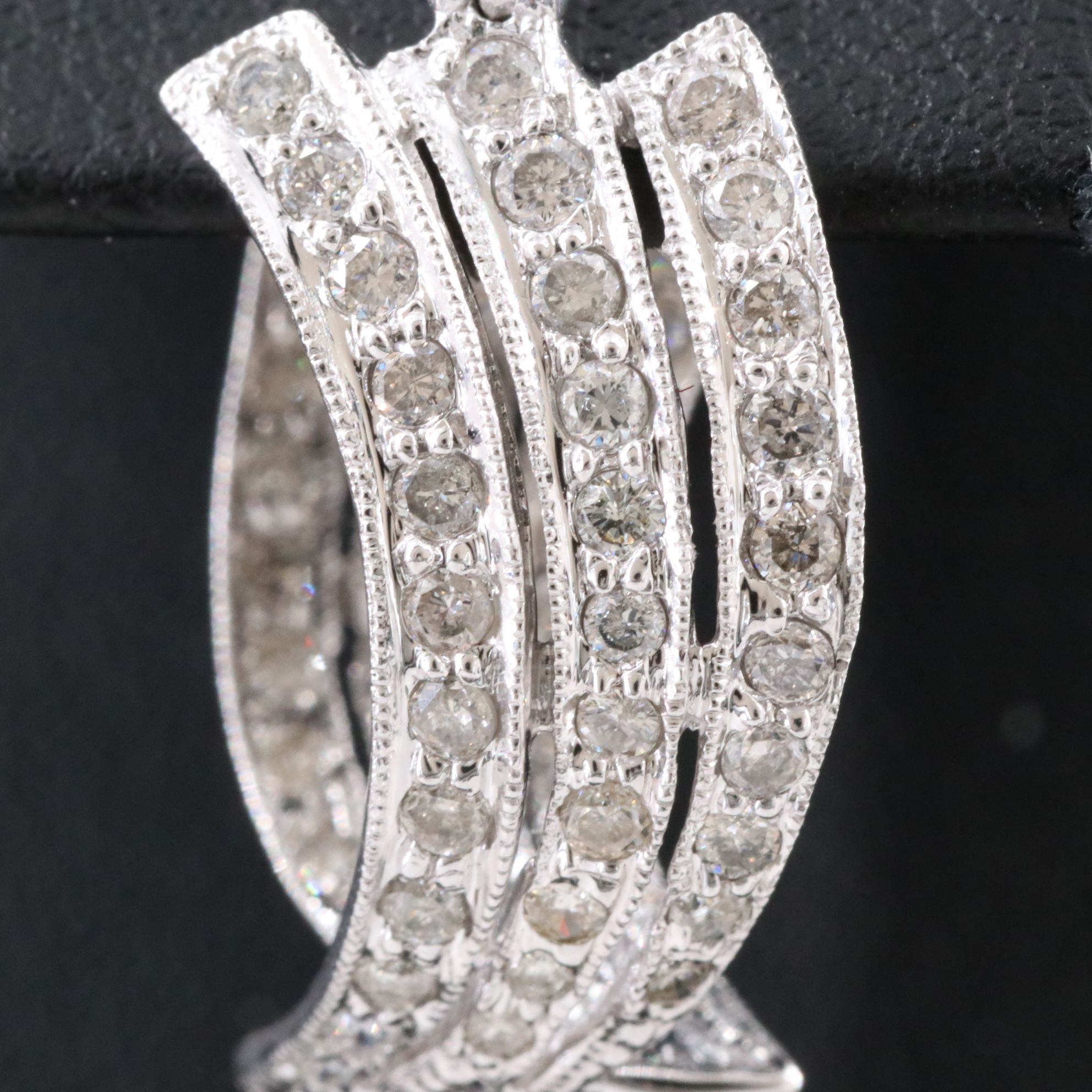 14K 2.02 CTW Diamond Inside-Out Ribbon Hoop Earrings