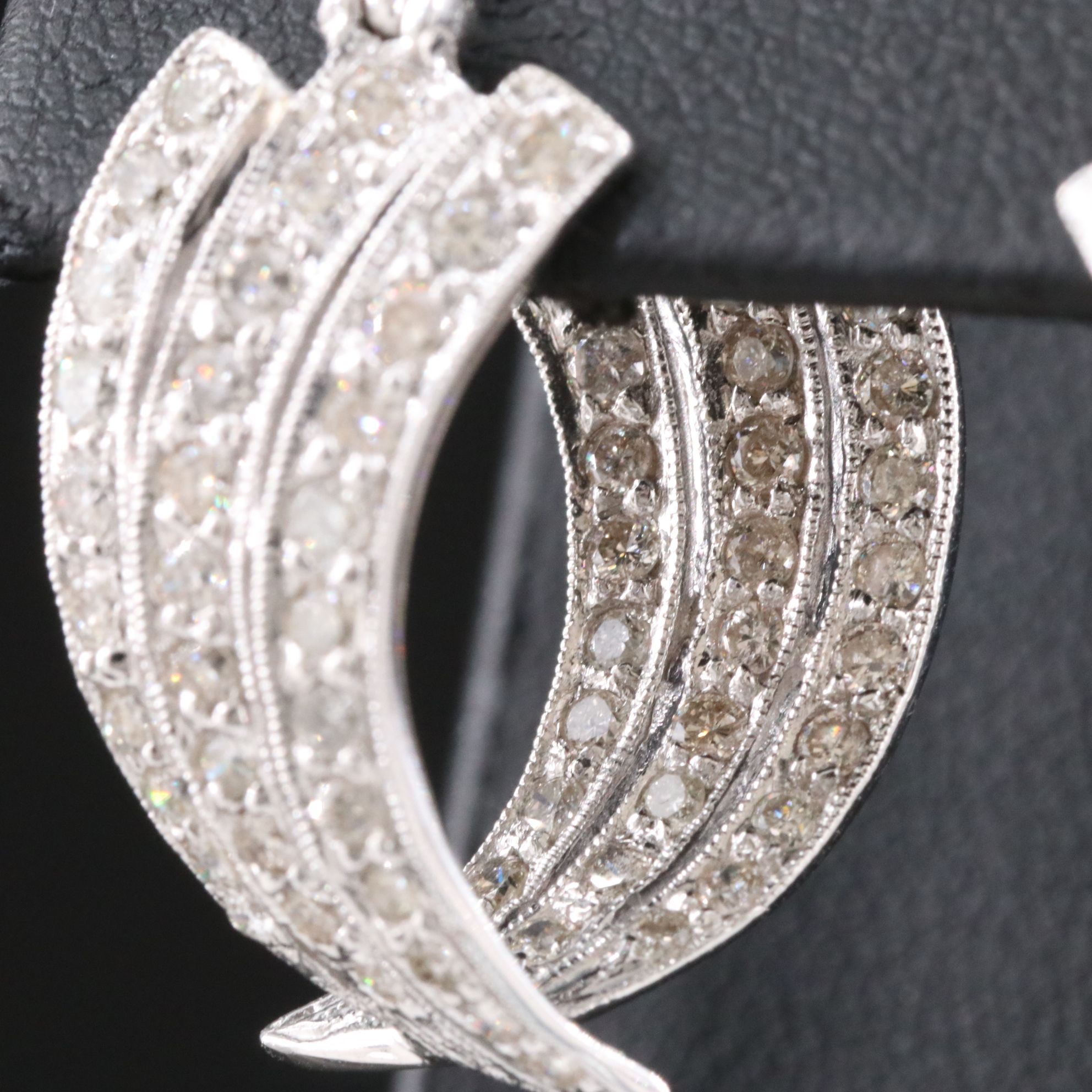 14K 2.02 CTW Diamond Inside-Out Ribbon Hoop Earrings