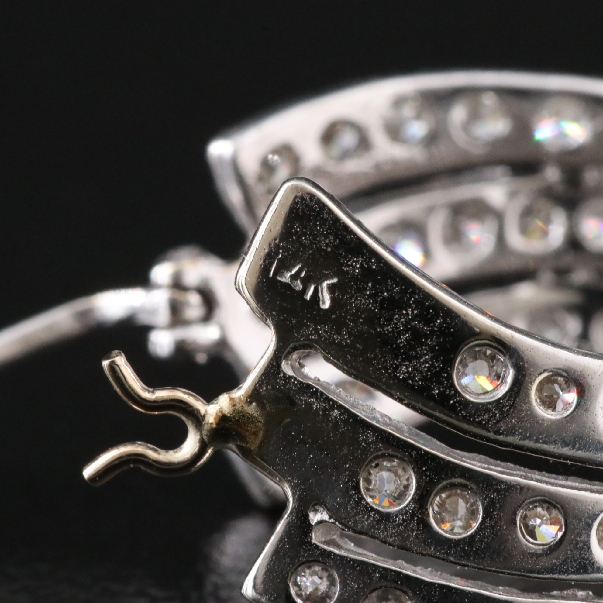 14K 2.02 CTW Diamond Inside-Out Ribbon Hoop Earrings