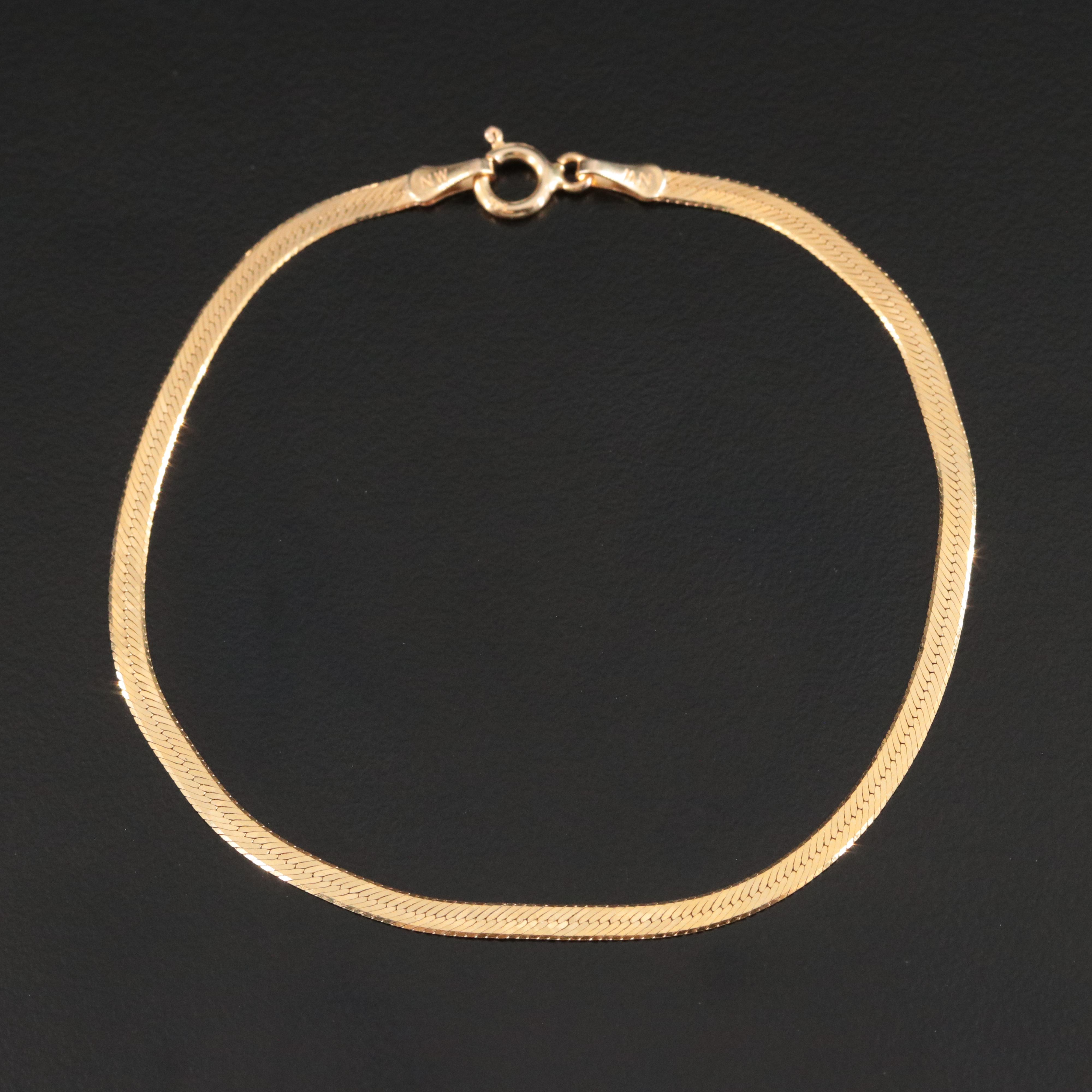 Italian 14K Herringbone Chain Bracelet