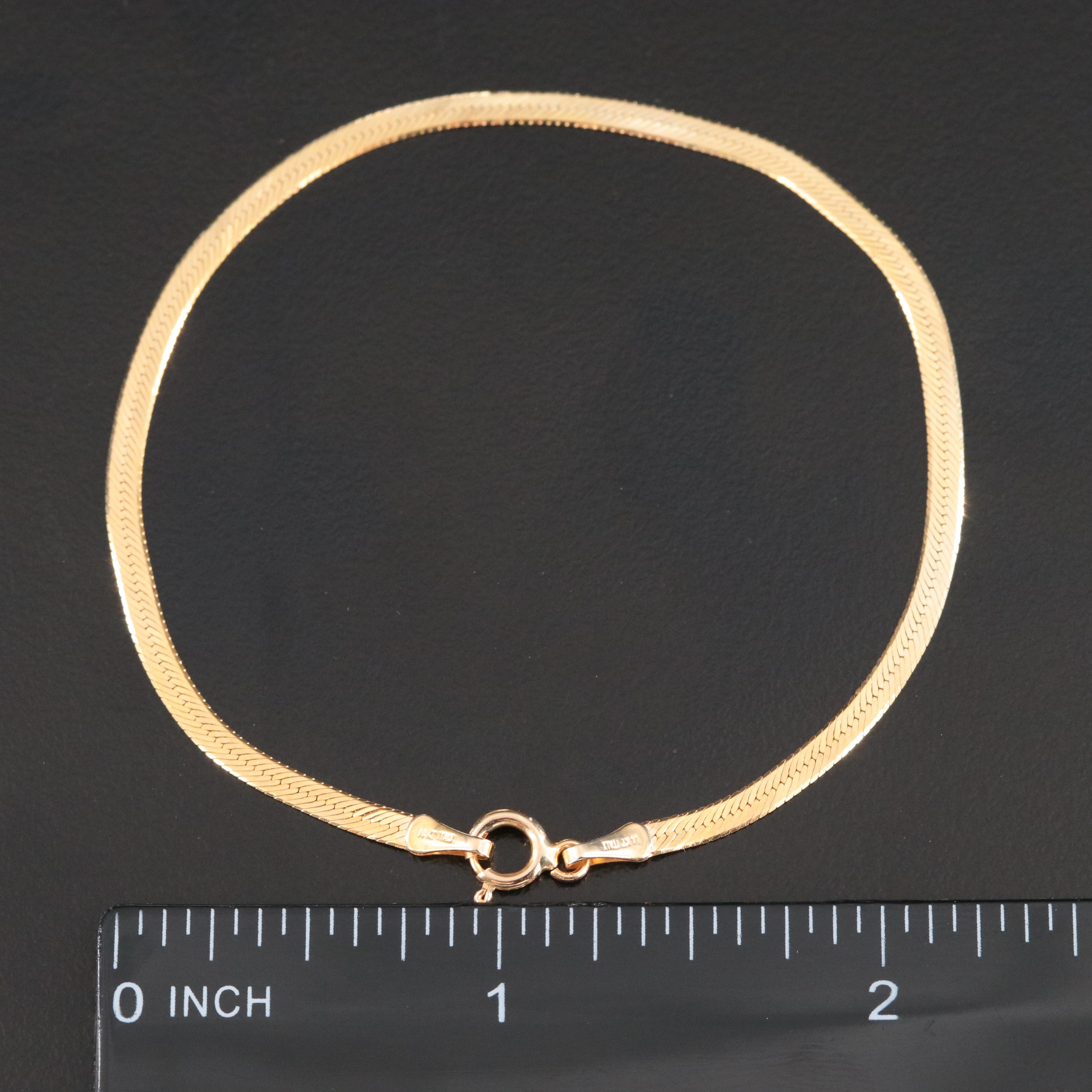 Italian 14K Herringbone Chain Bracelet