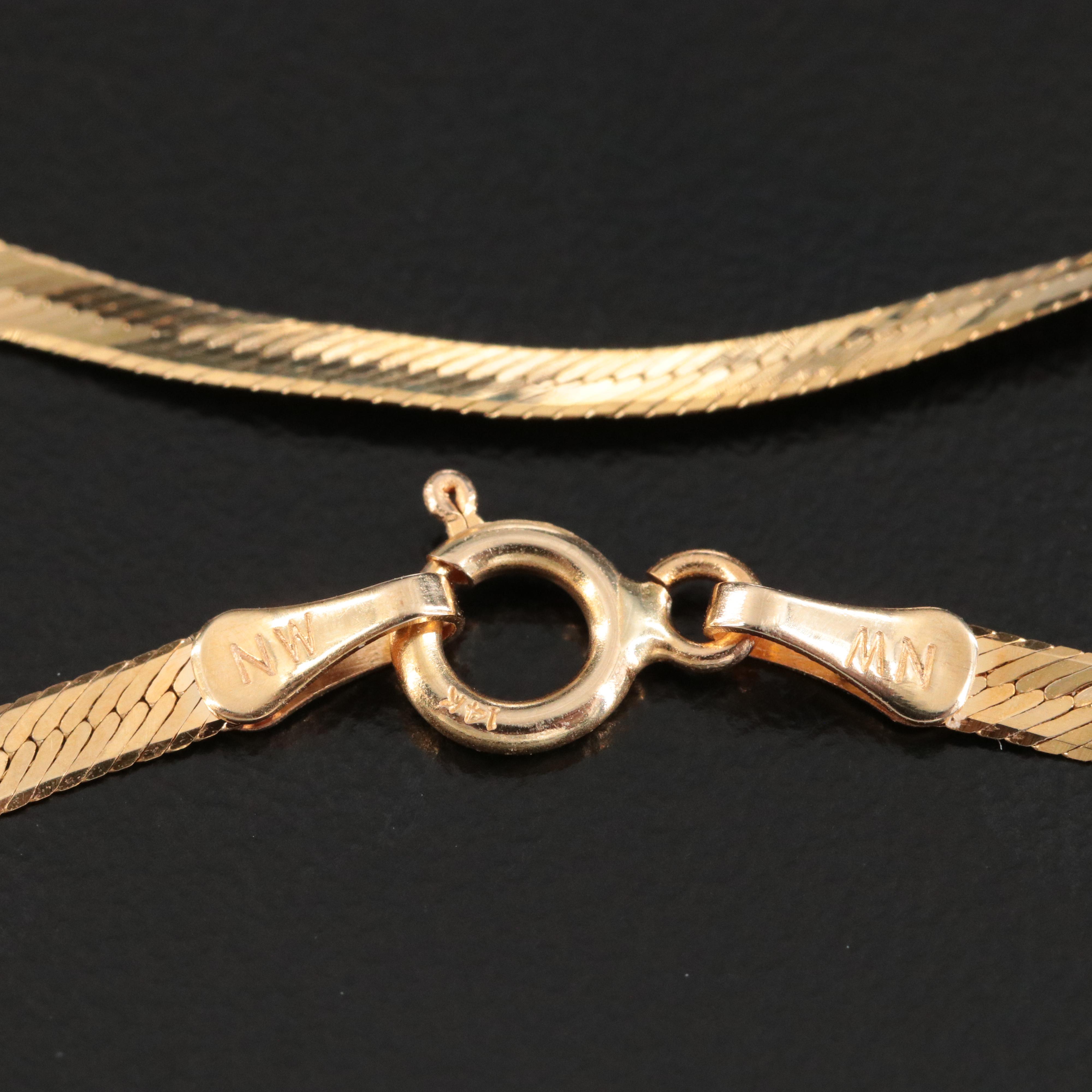 Italian 14K Herringbone Chain Bracelet
