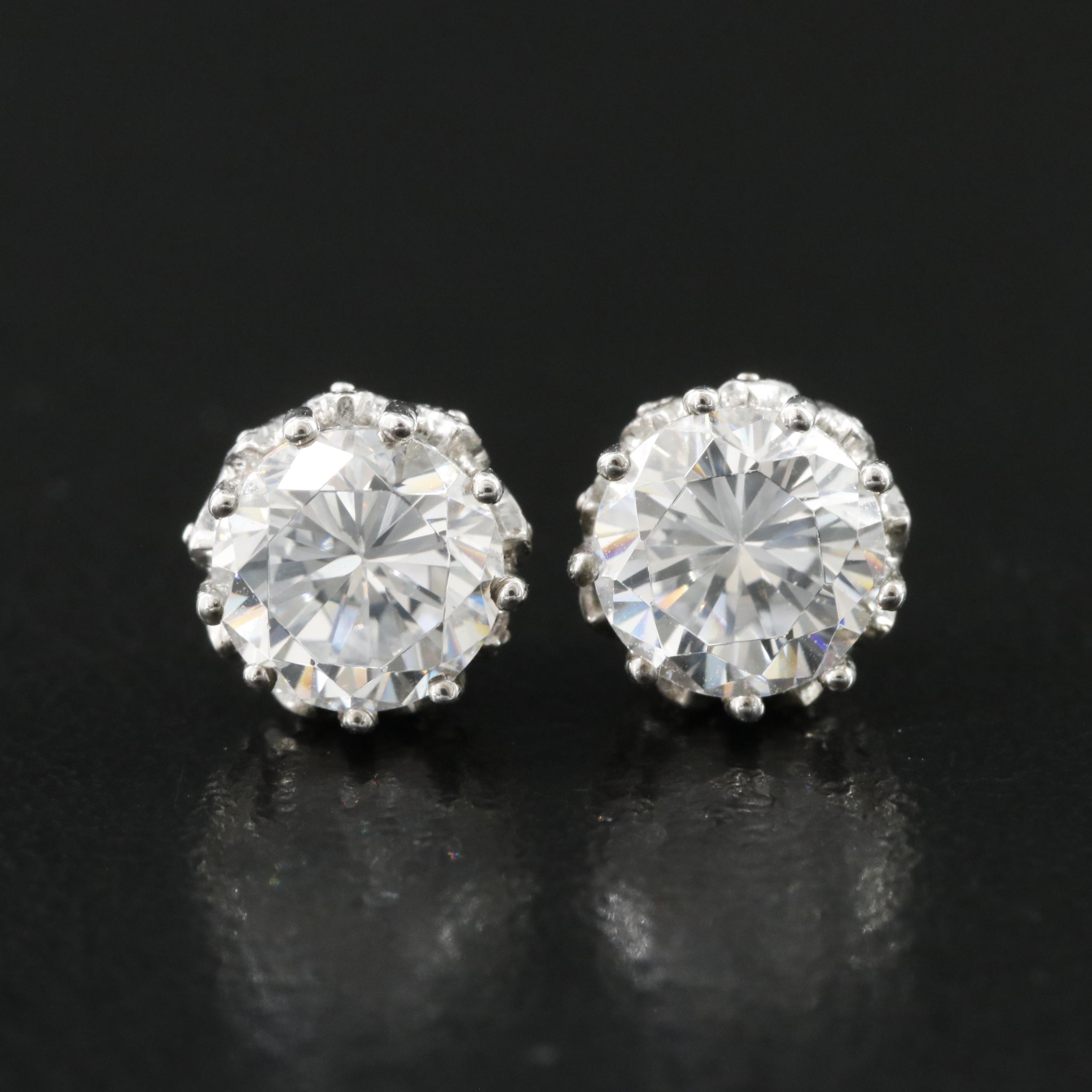 Sterling CZ Stud Earrings