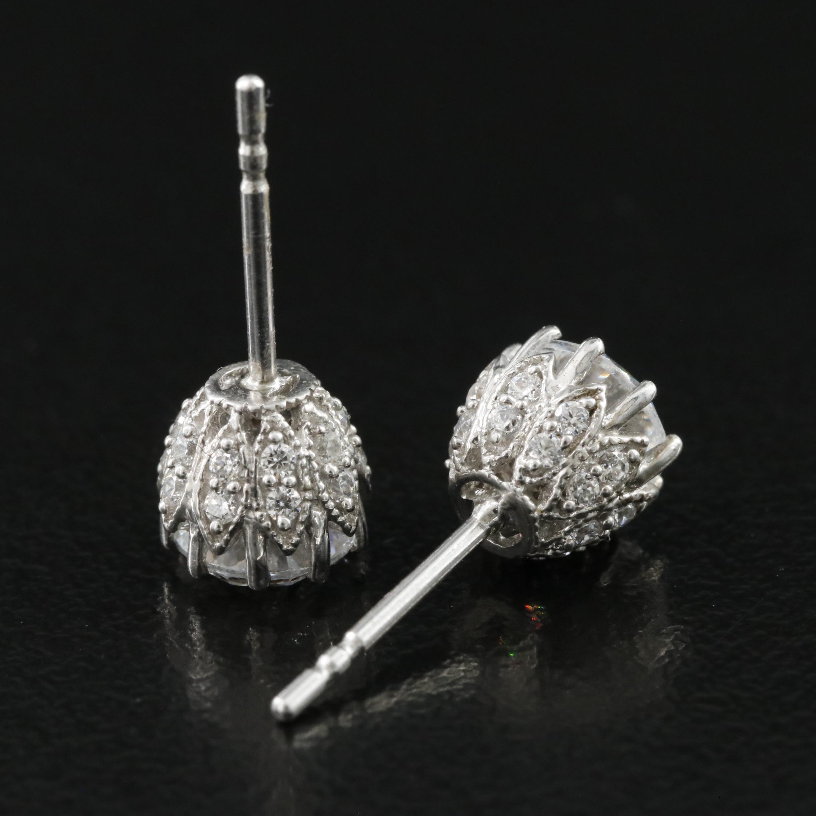 Sterling CZ Stud Earrings