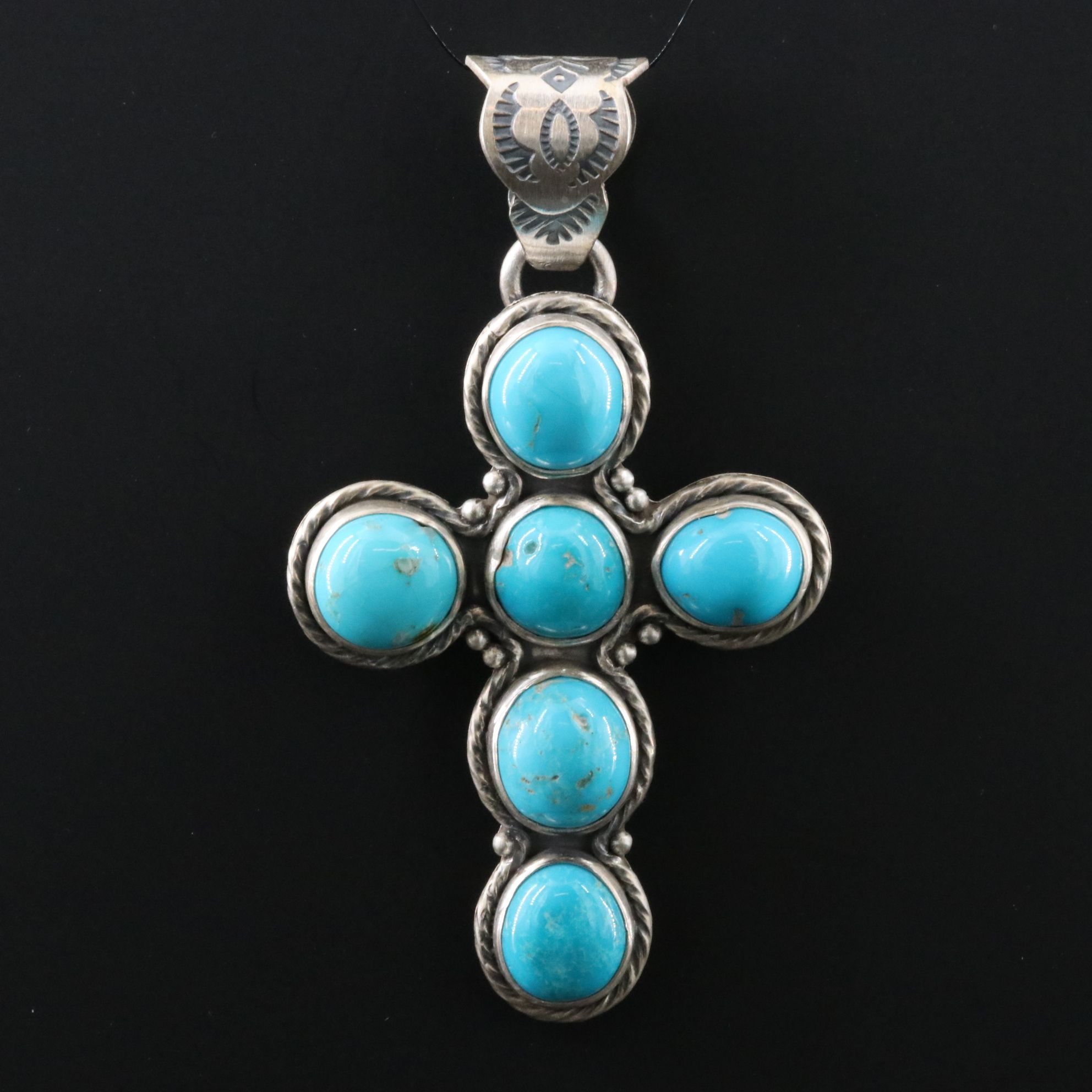 Sterling Turquoise Cross Pendant