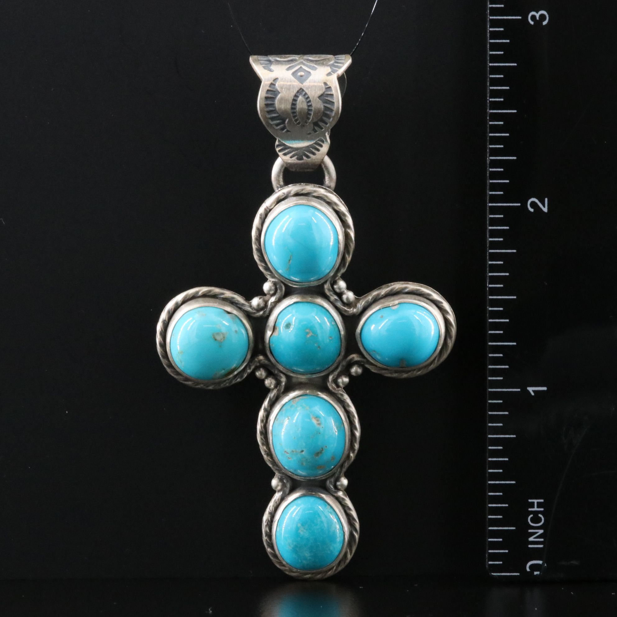 Sterling Turquoise Cross Pendant