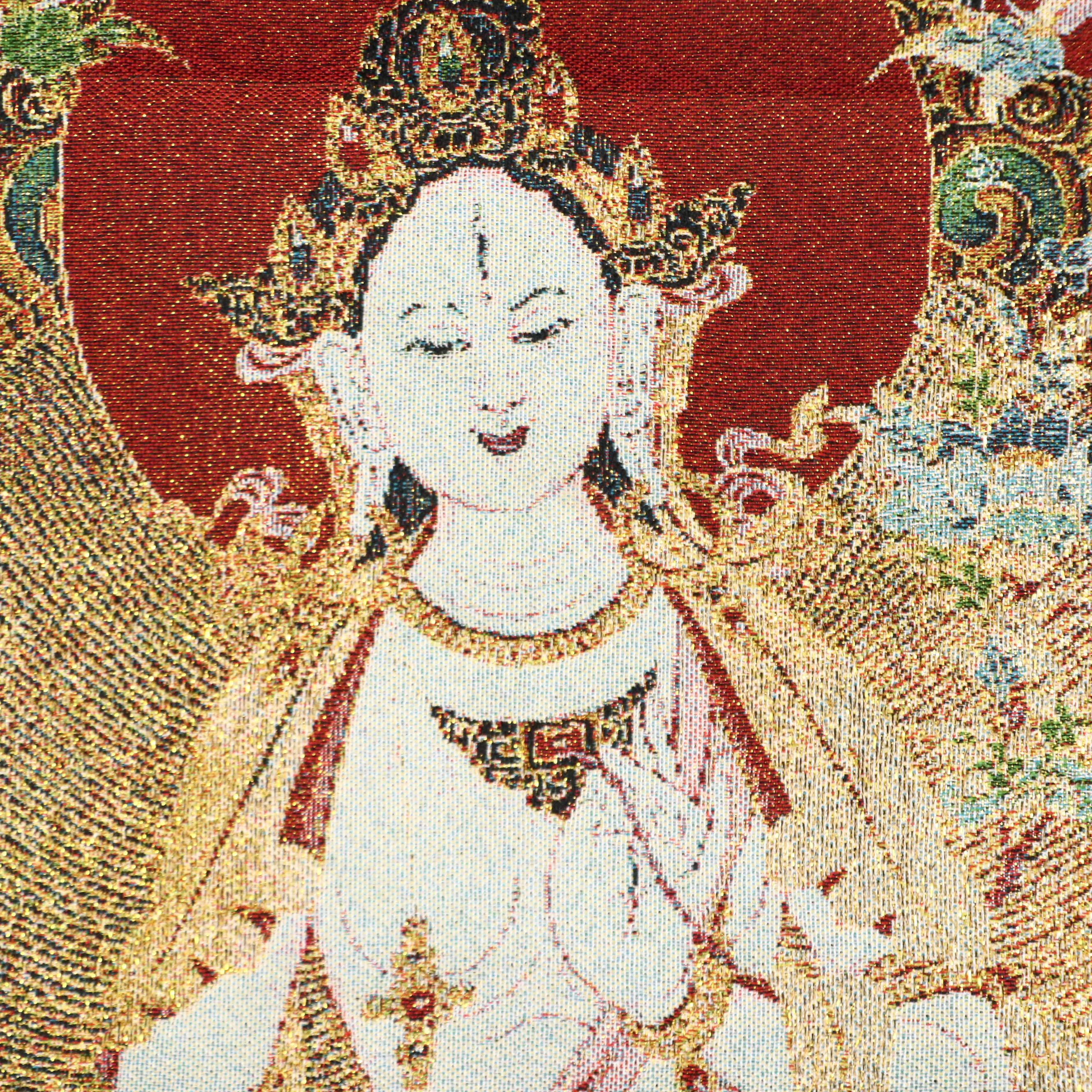 Chinese School Tapestry Panel of Buddhist Figure White Tara, 21st Century