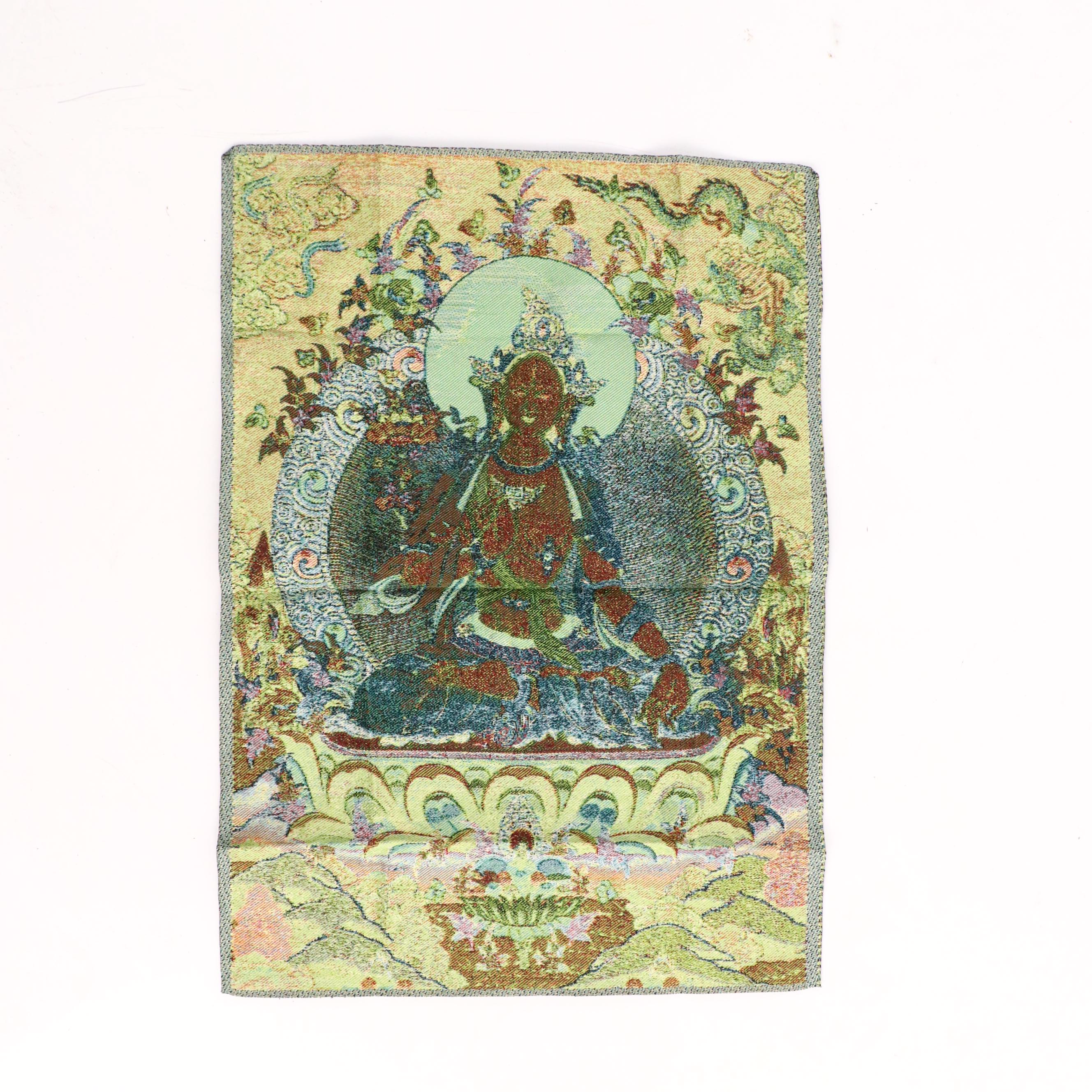 Chinese School Tapestry Panel of Buddhist Figure White Tara, 21st Century
