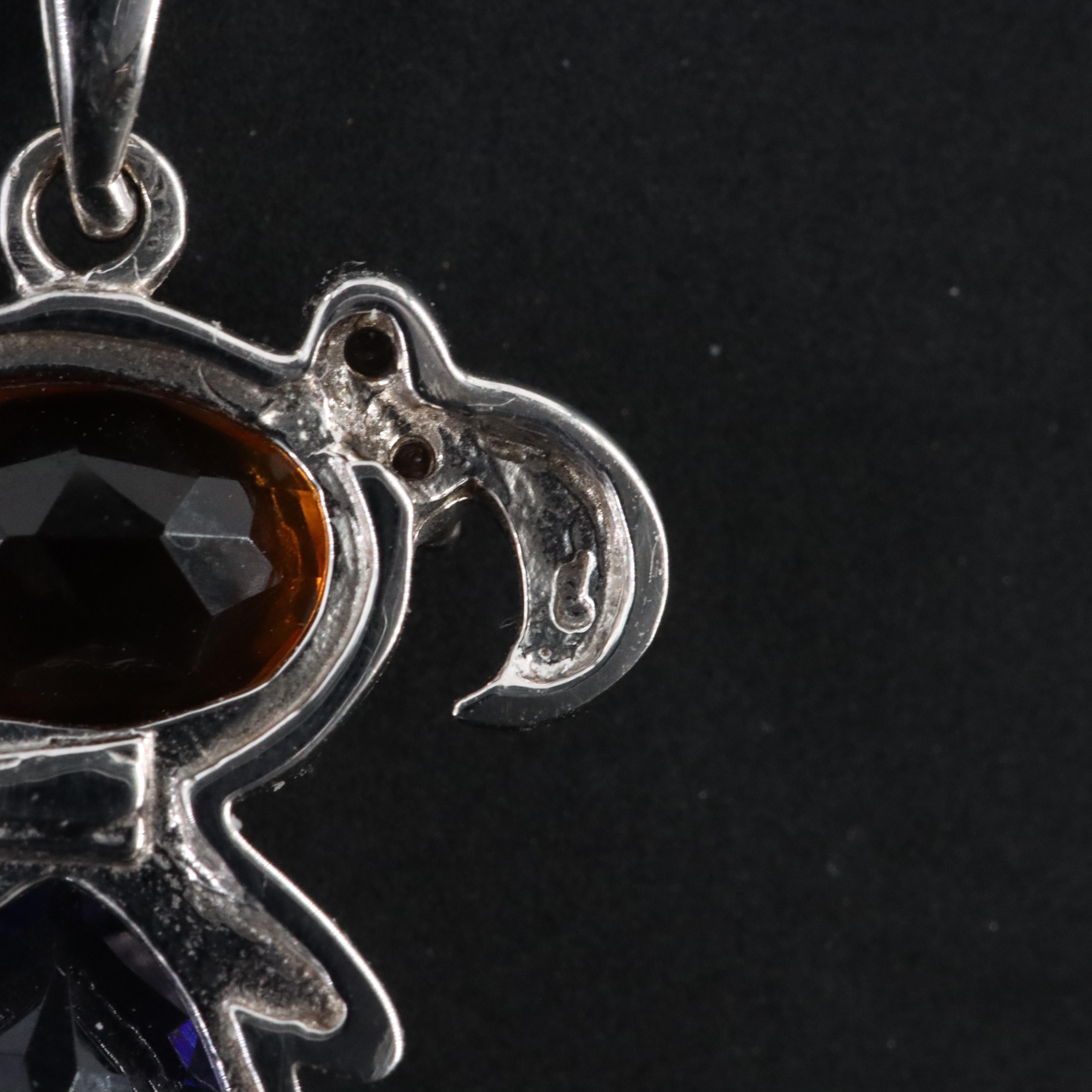 14K Citrine, Tanzanite, and Diamond Brat Pendant