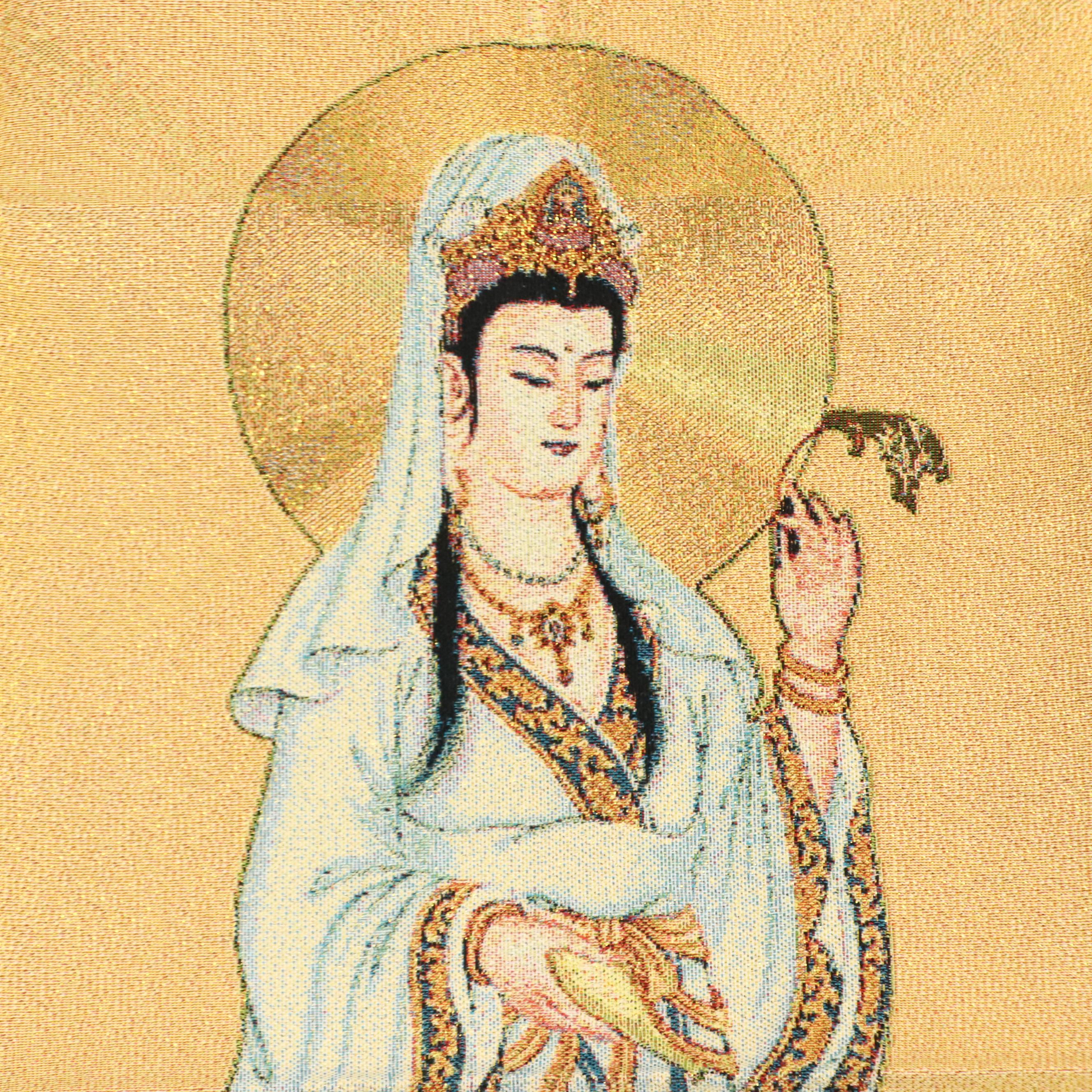 Chinese School Tapestry Panel of Buddhist Figure Guanyin, 21st Century