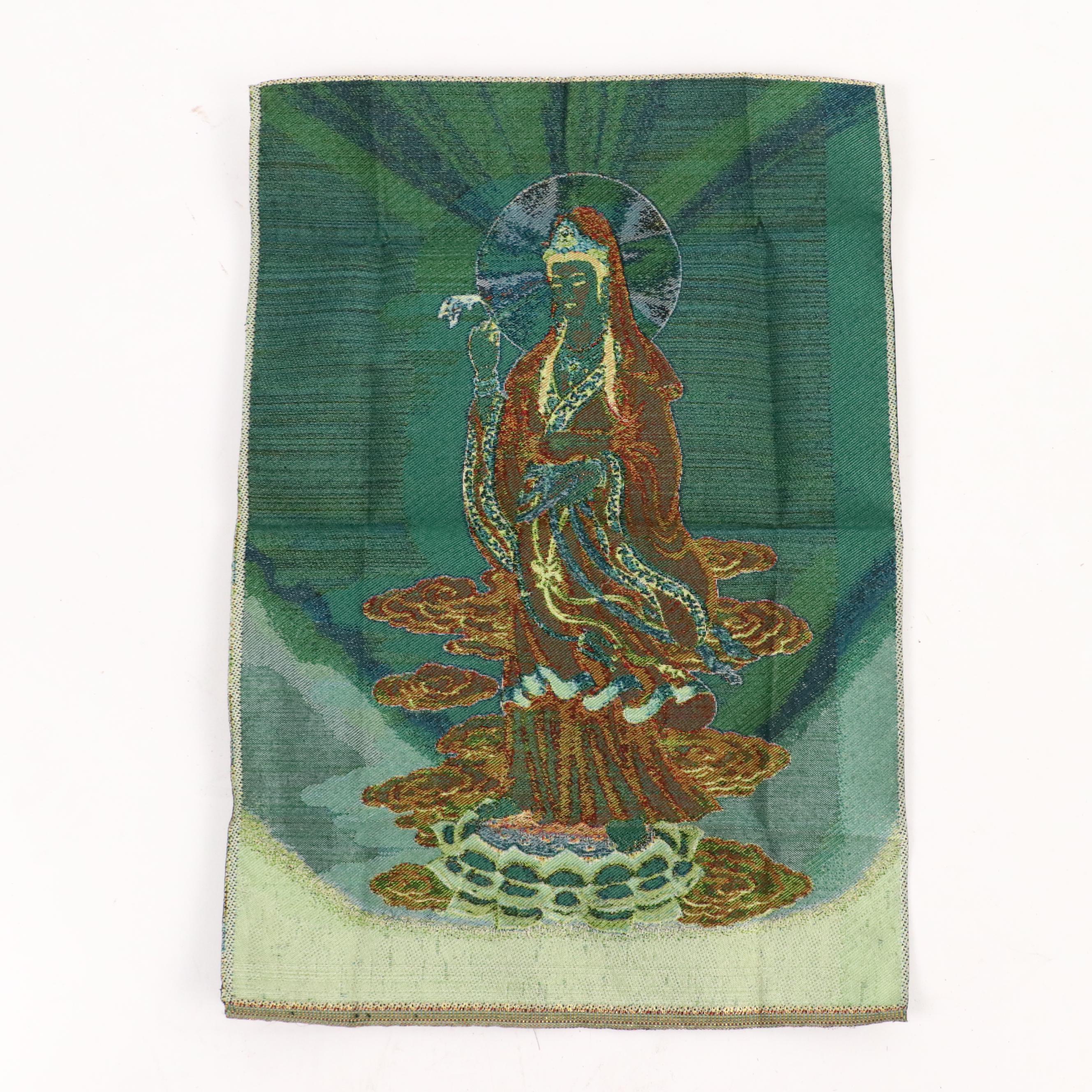 Chinese School Tapestry Panel of Buddhist Figure Guanyin, 21st Century