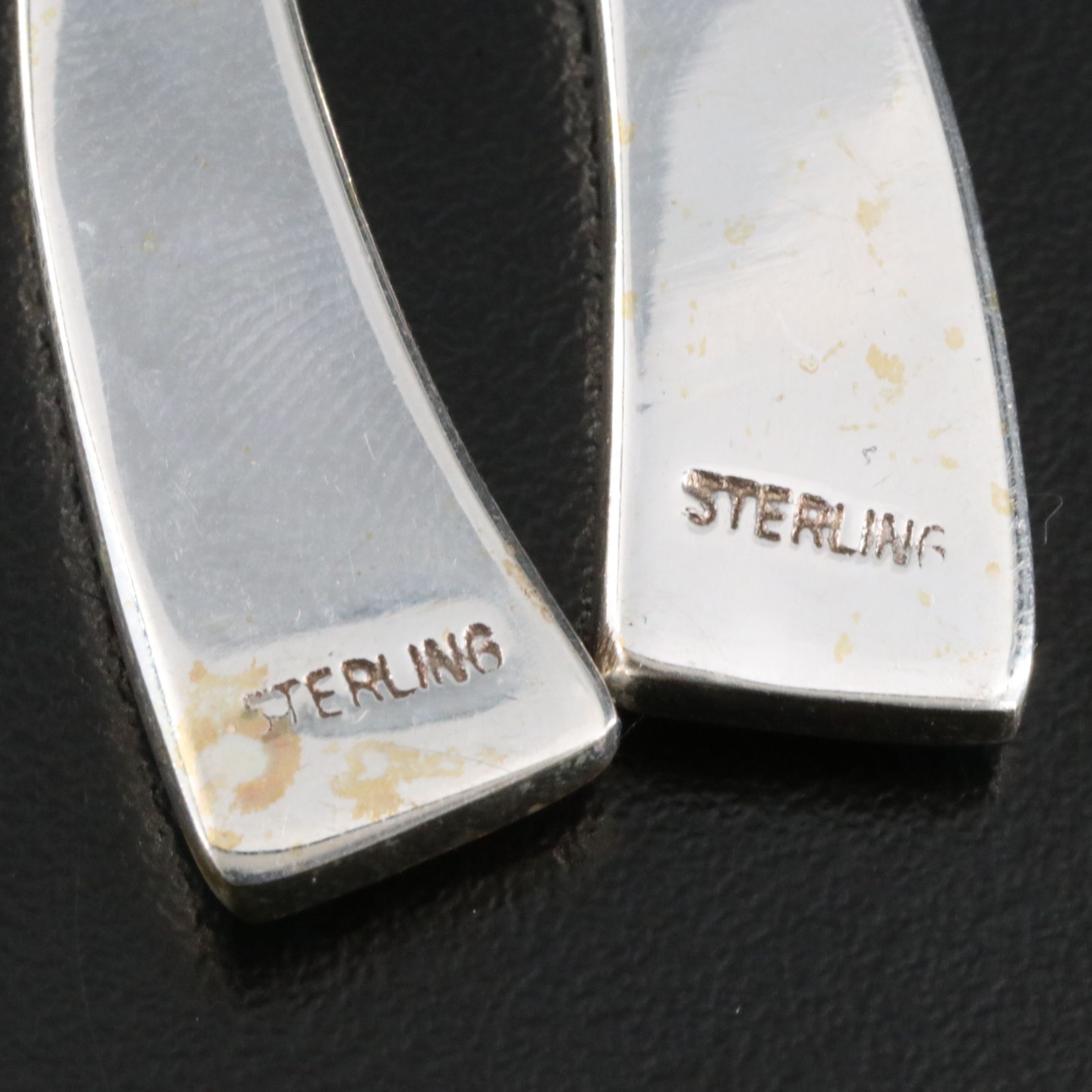 Sterling Gemstone Inlay Earrings