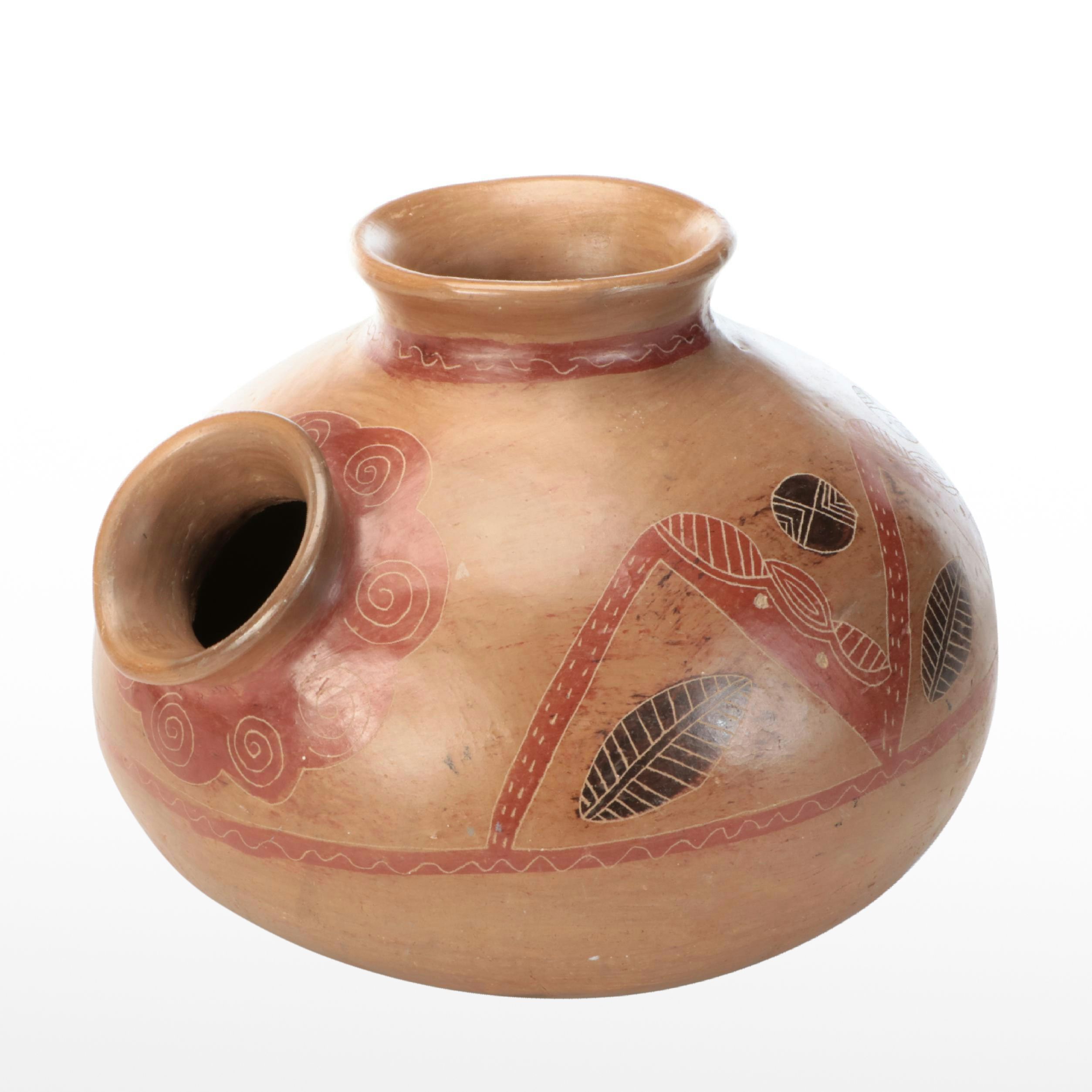 Hopi Style Ceramic Double Spout Olla