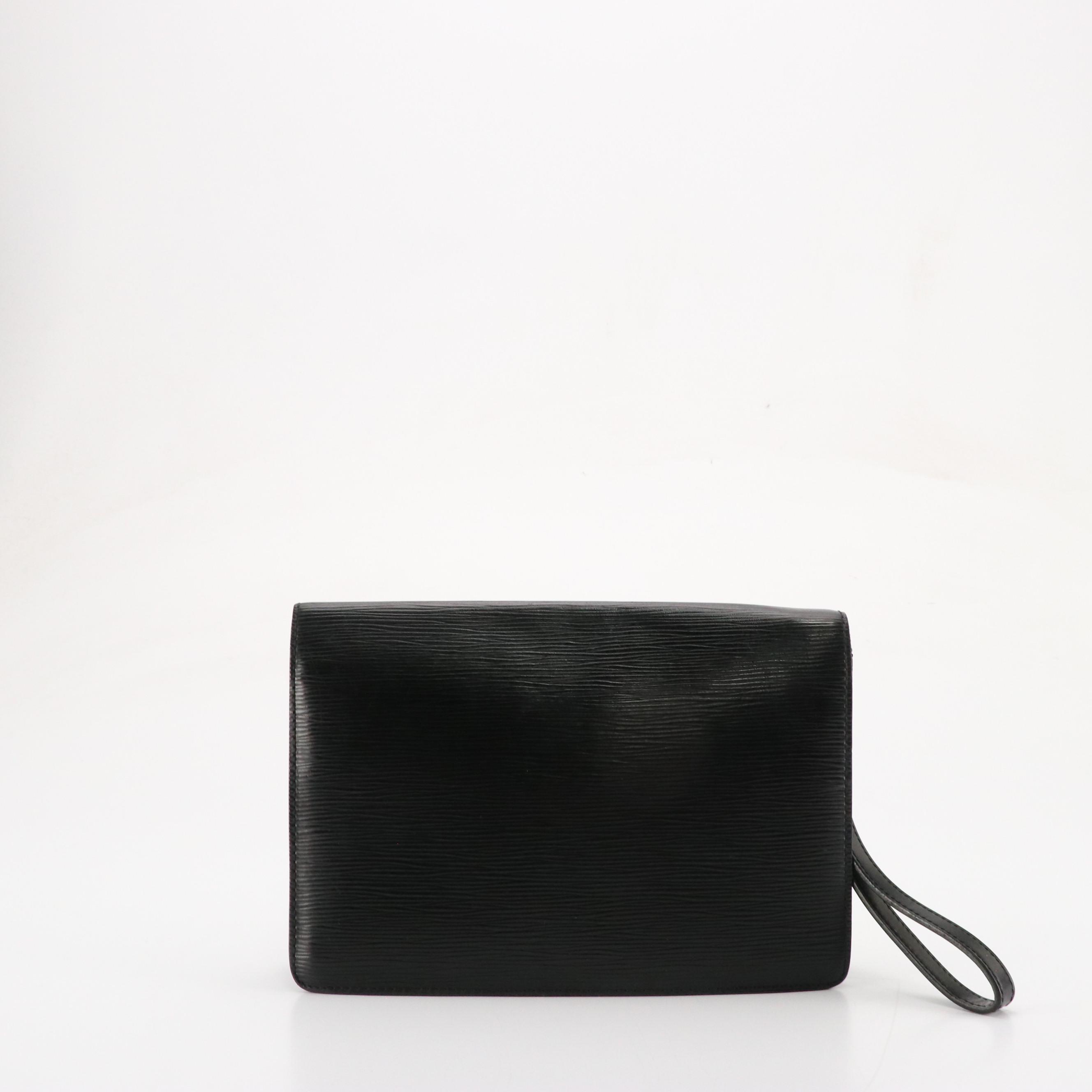 Louis Vuitton Sellier Dragonne Wristlet Clutch in Black Epi Leather