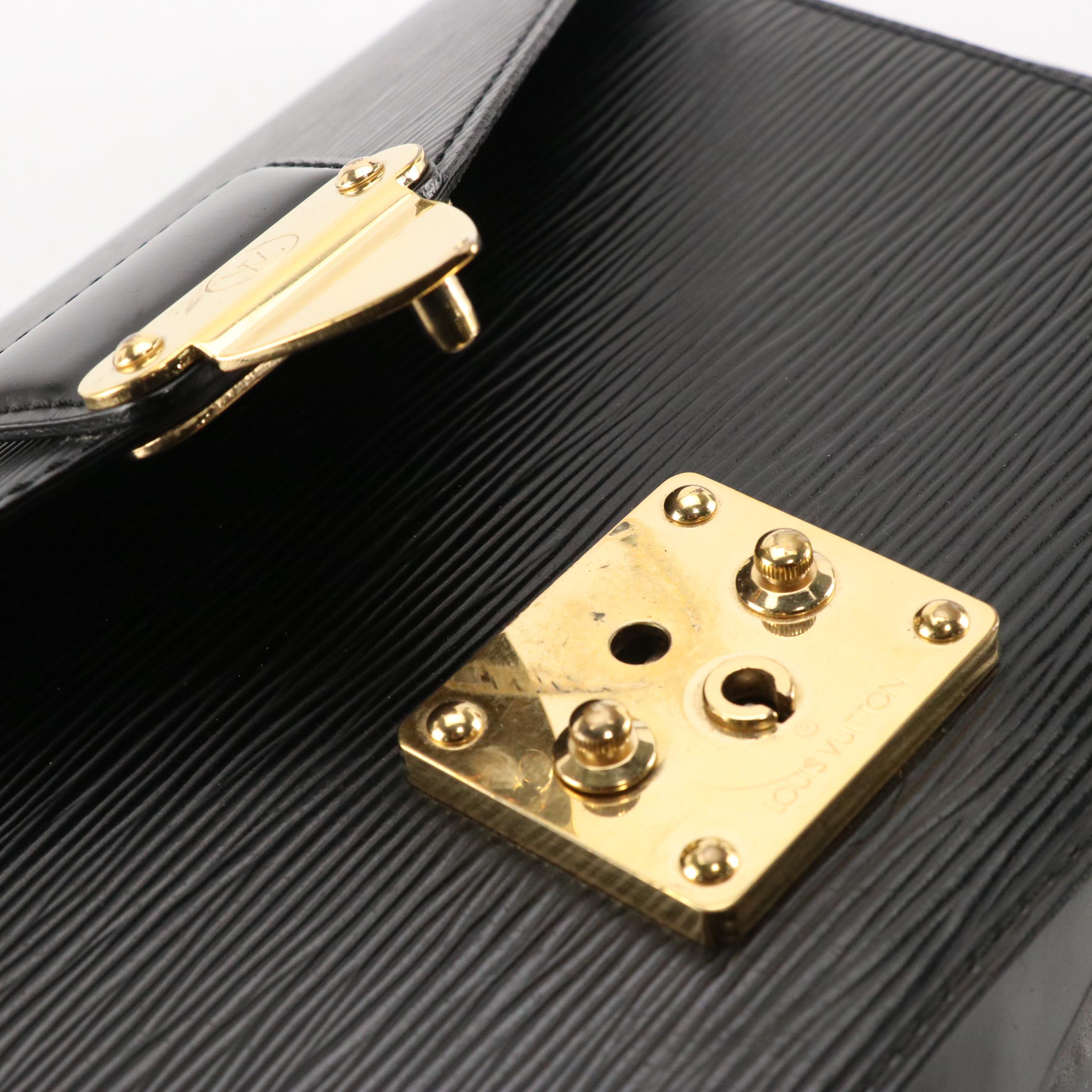 Louis Vuitton Sellier Dragonne Wristlet Clutch in Black Epi Leather