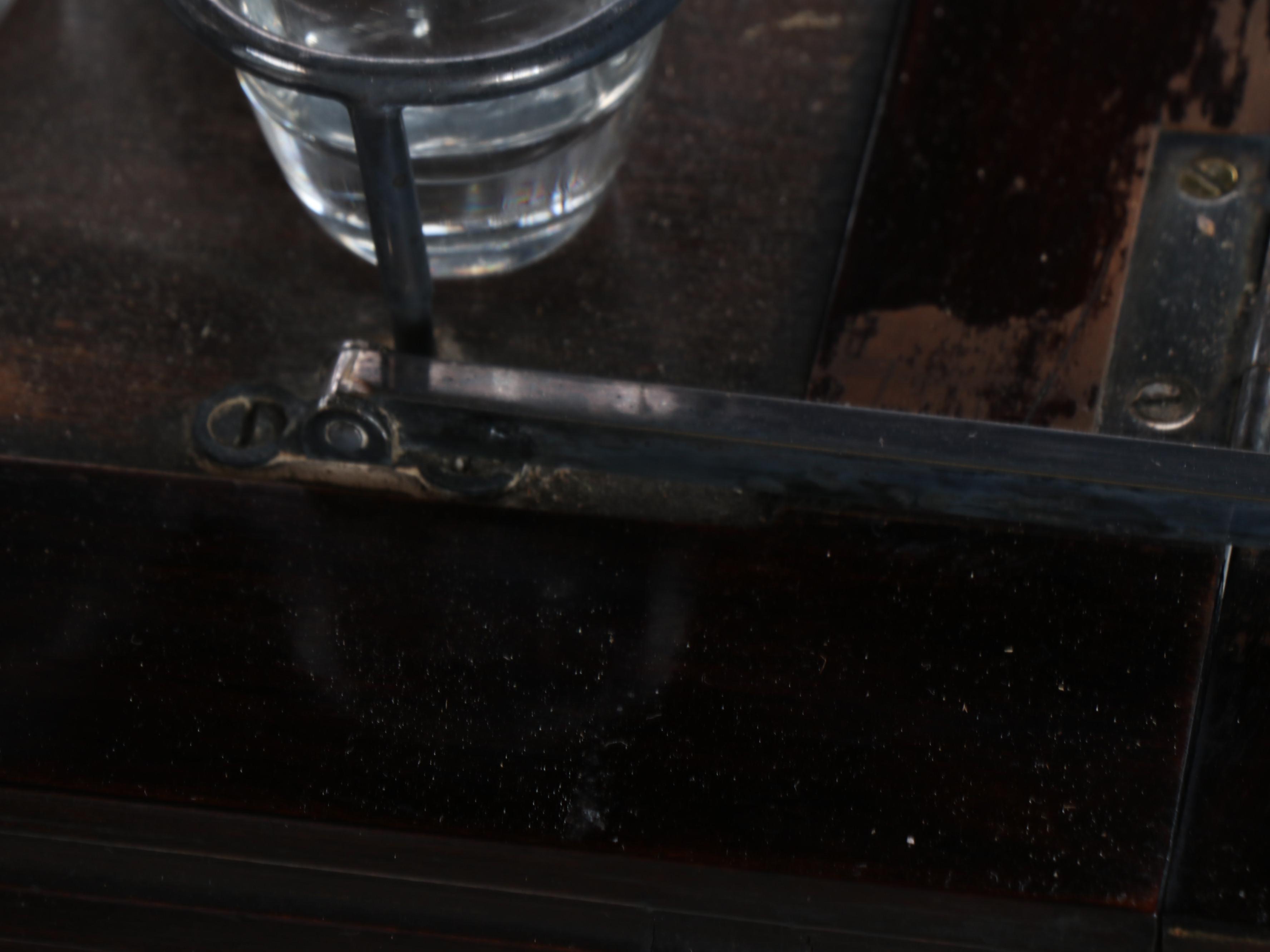 Art Deco Style Ebonized Wood and Glass Lift-Top Bar Cabinet with Barware