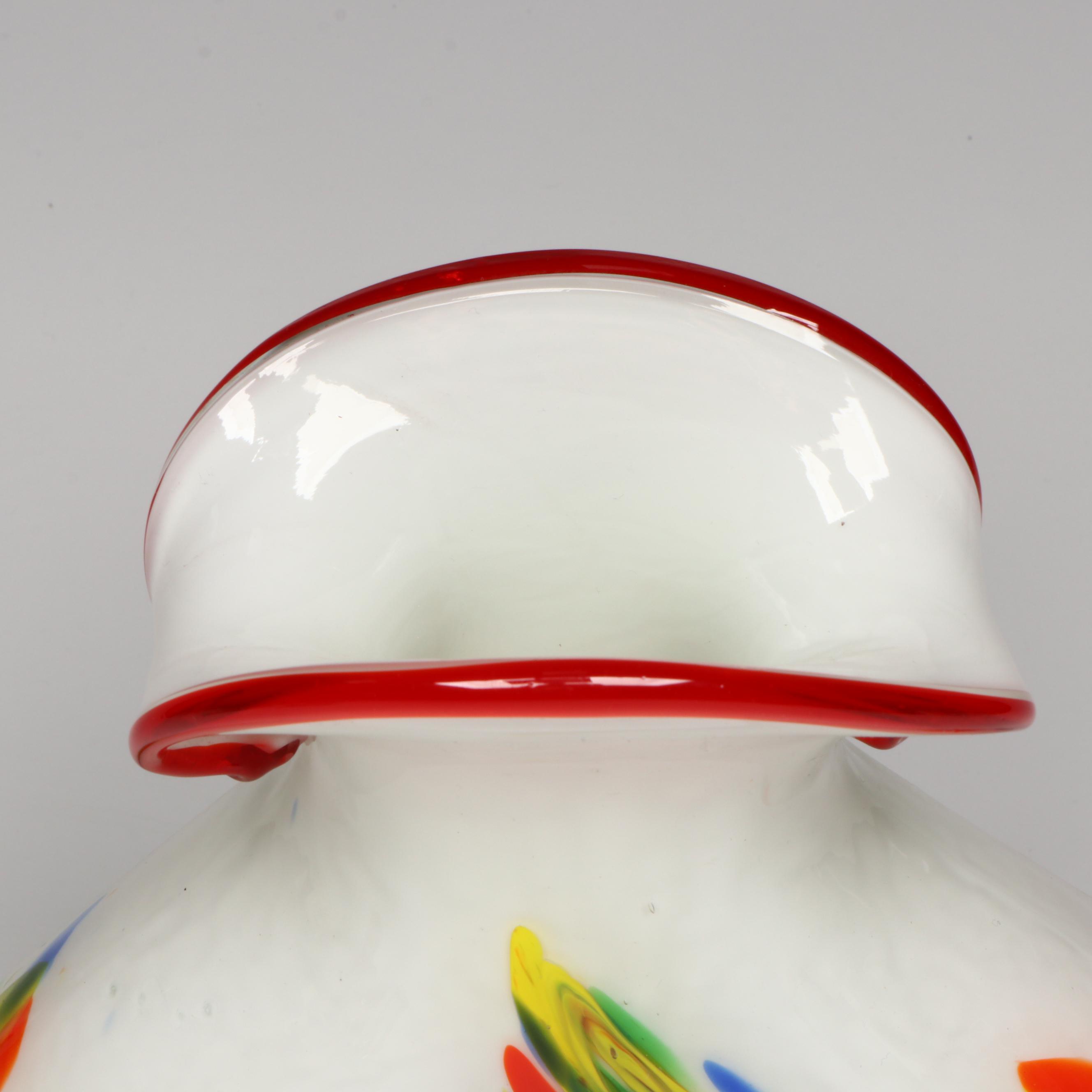 Blown Glass Murano Shell Vase with Other Confetti Vase and Glass Paperweight