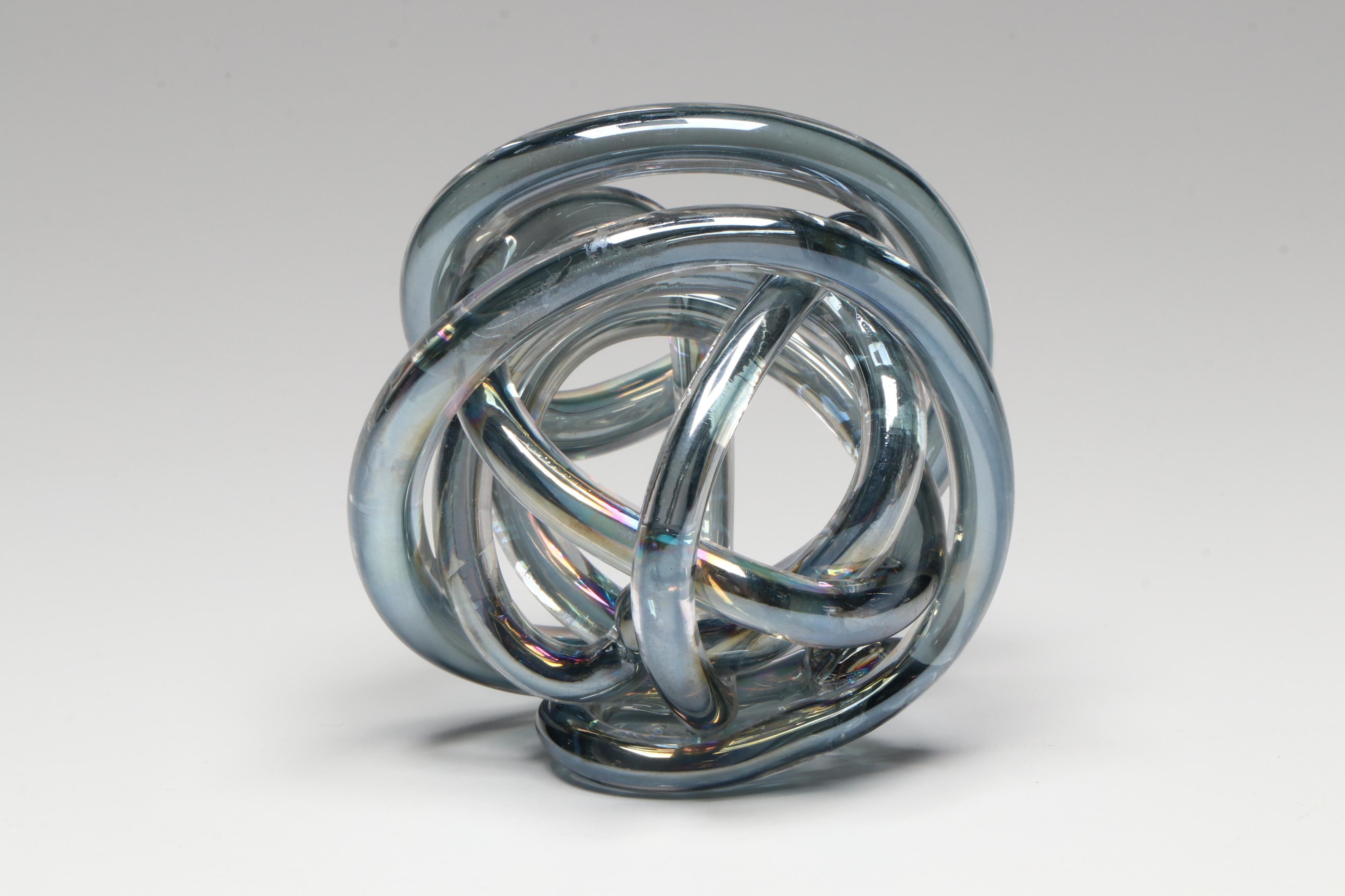 Blown Glass Murano Shell Vase with Other Confetti Vase and Glass Paperweight