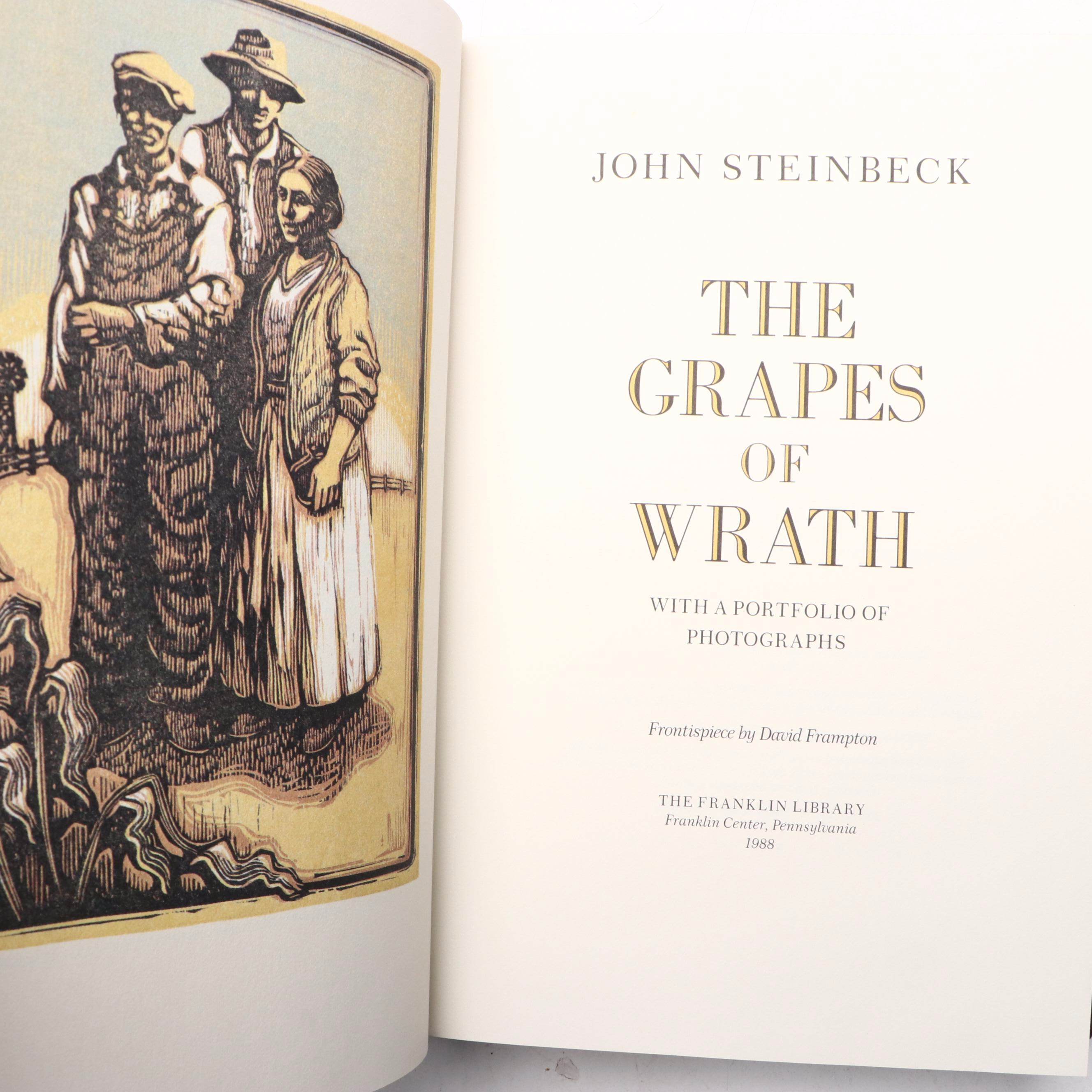 Franklin Library "The Grapes of Wrath" by John Steinbeck, 1988