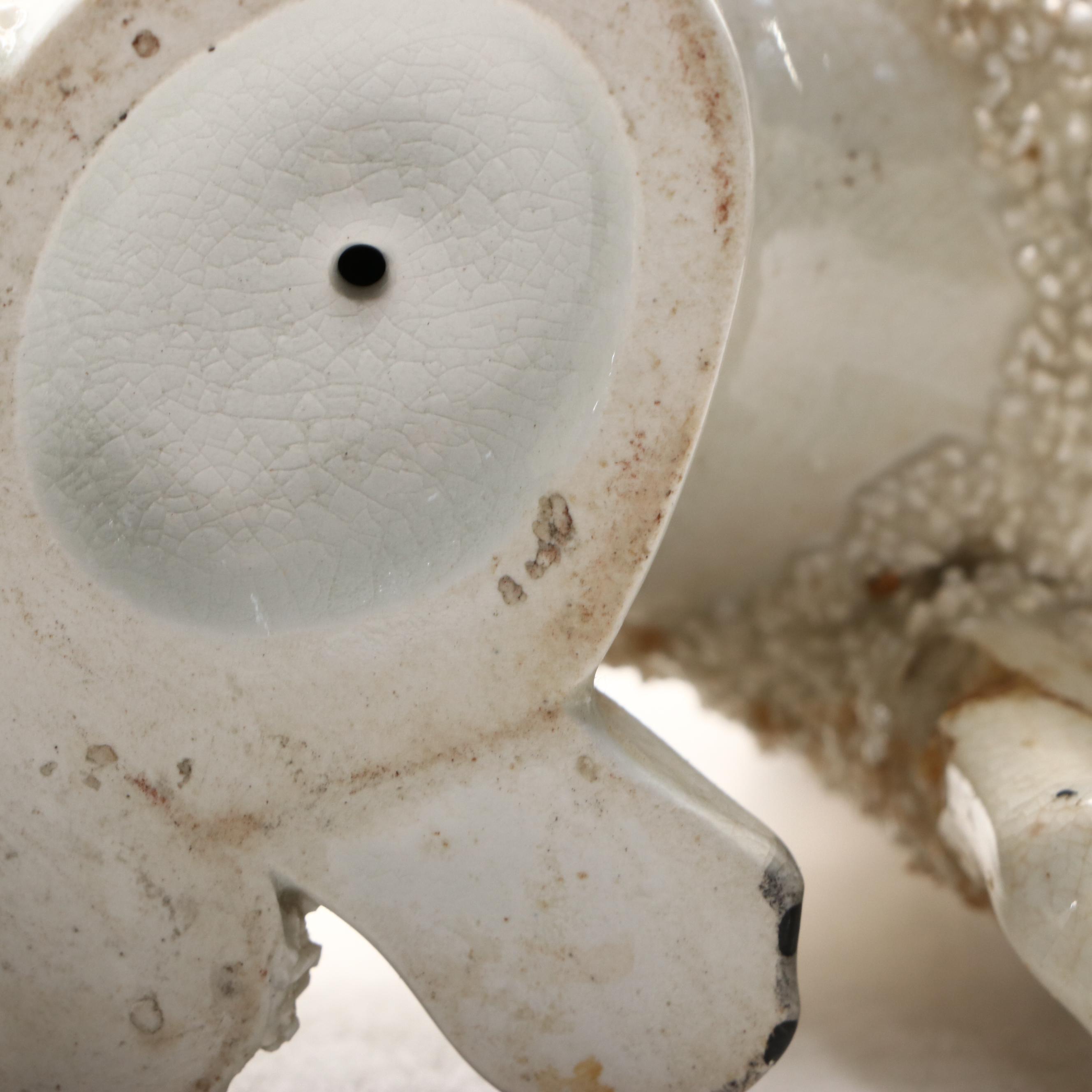 Pair of Staffordshire Confetti Poodles, 19th Century