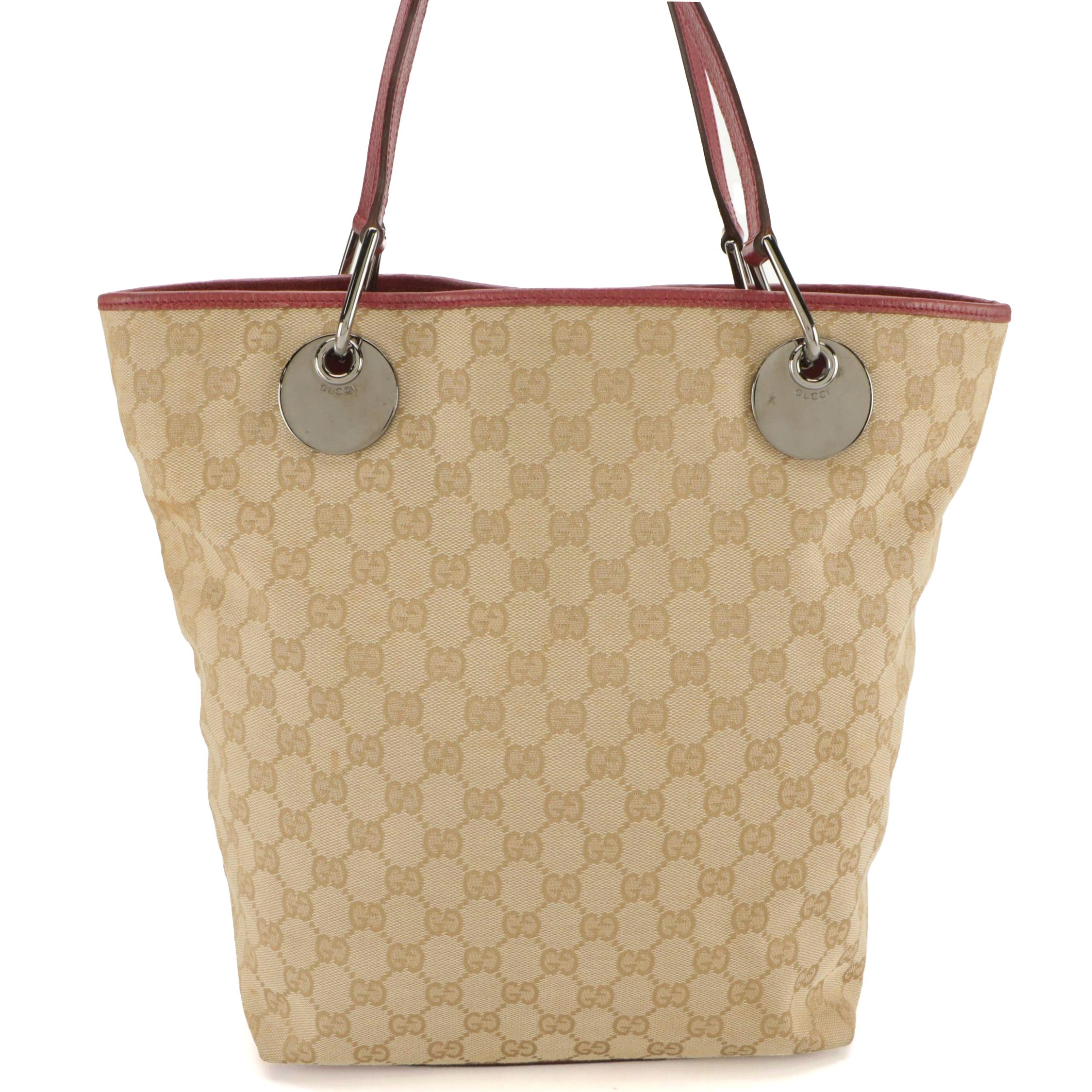 Gucci Eclipse Tote in GG Jacquard Canvas and Cinghiale Leather