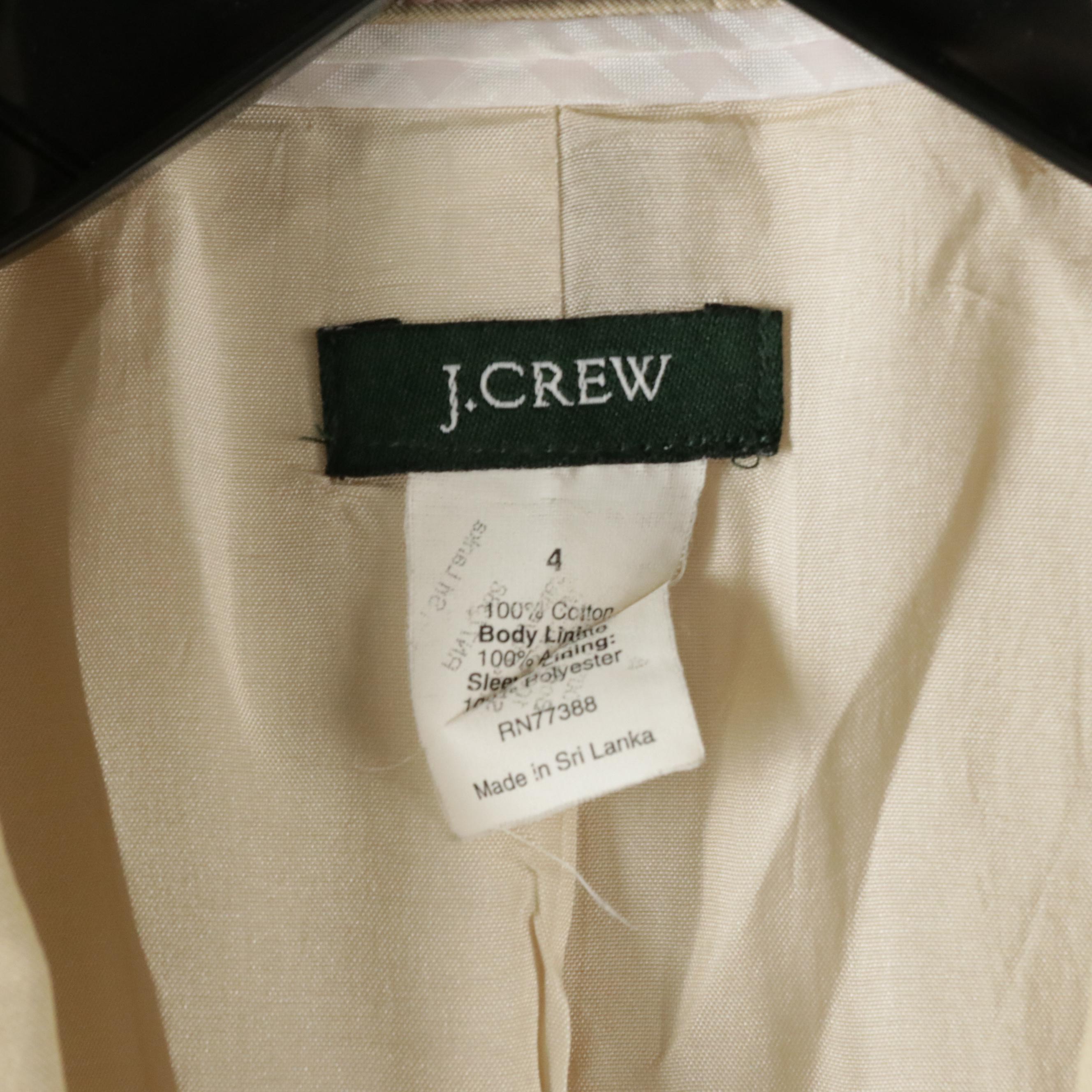 J.Crew Beige Cotton Blazer, NYDJ Marilyn Straight-Leg & Lafayette 148 Pants