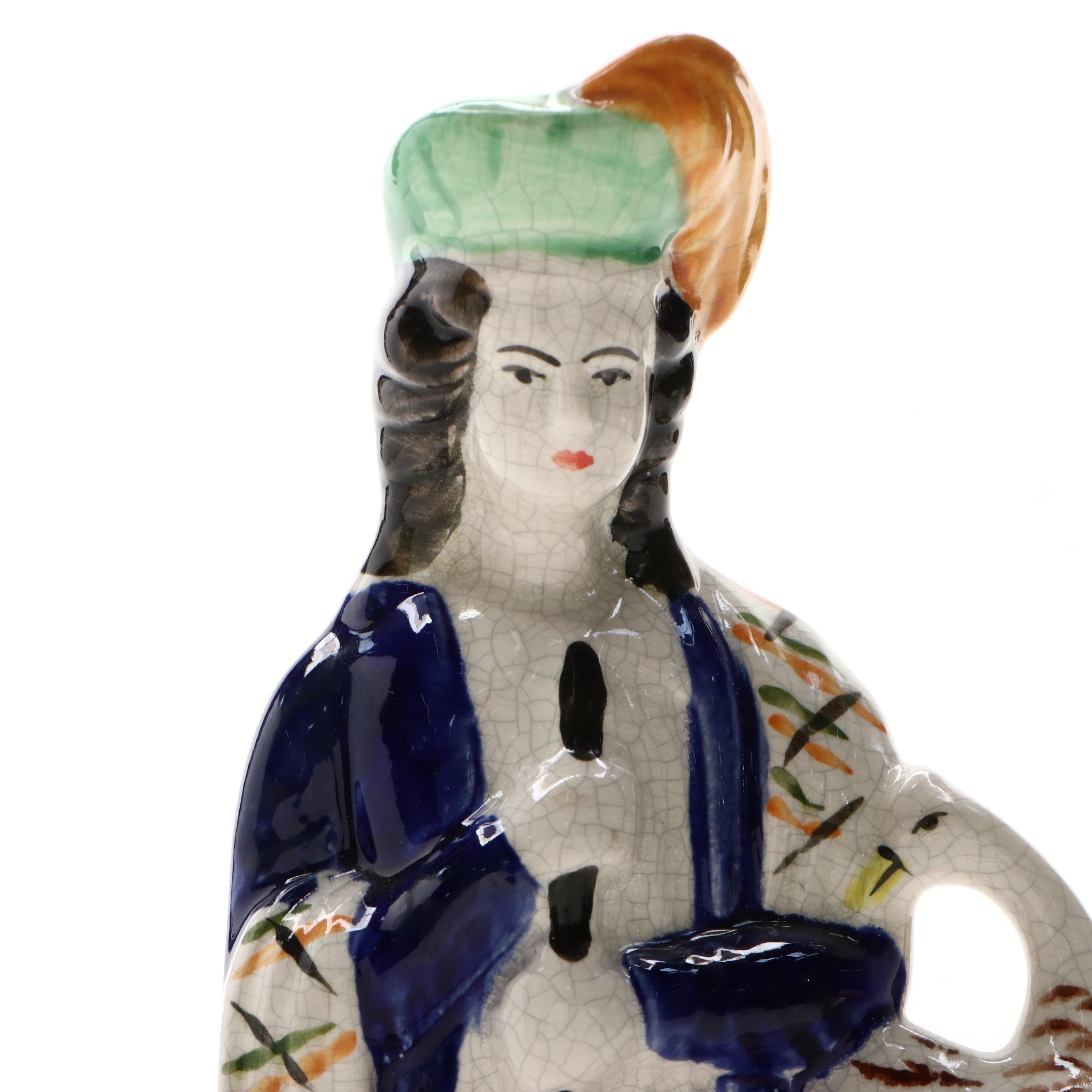 Staffordshire Style Falconer Figurine, Mid to Late 20th Century
