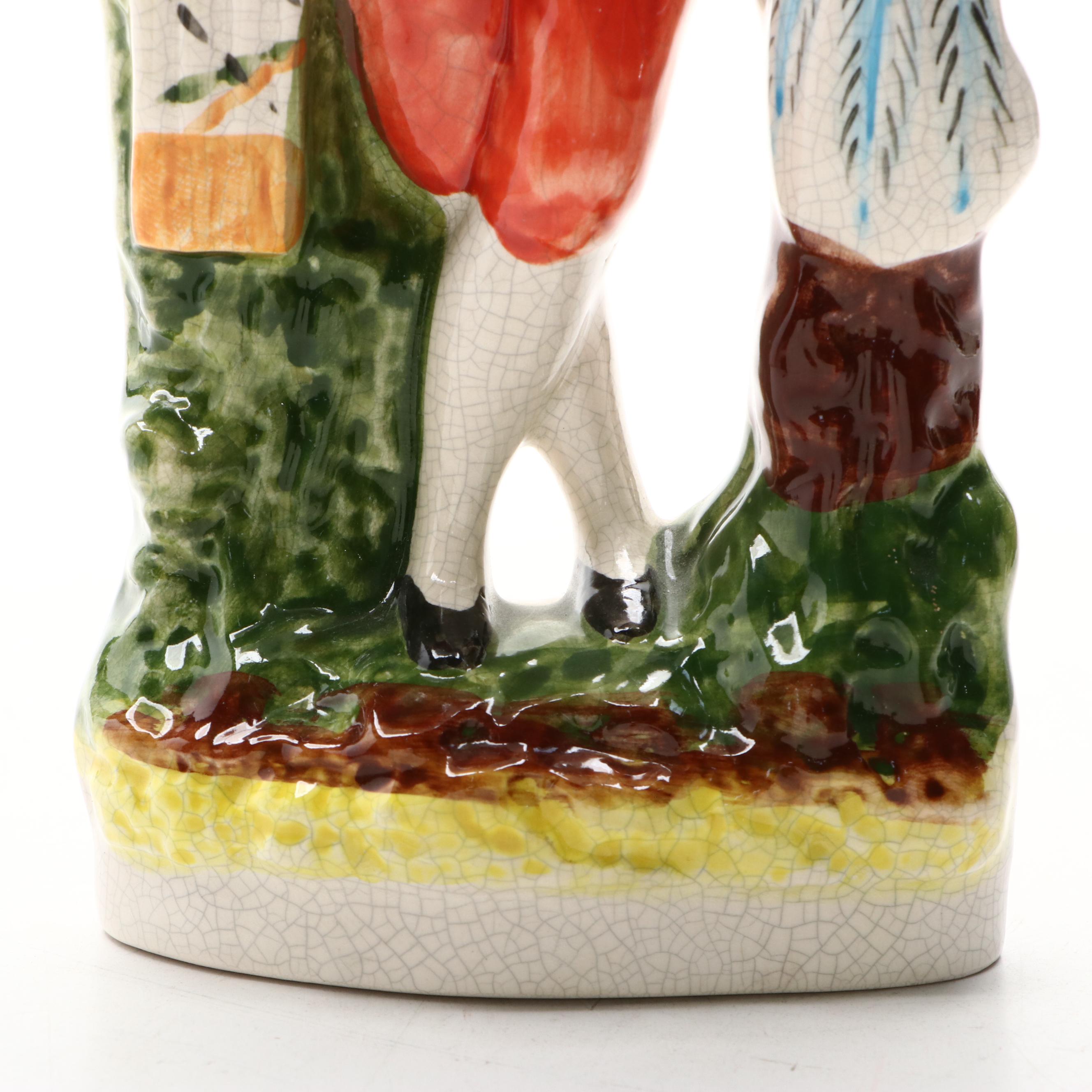 Staffordshire Style Falconer Figurine, Mid to Late 20th Century