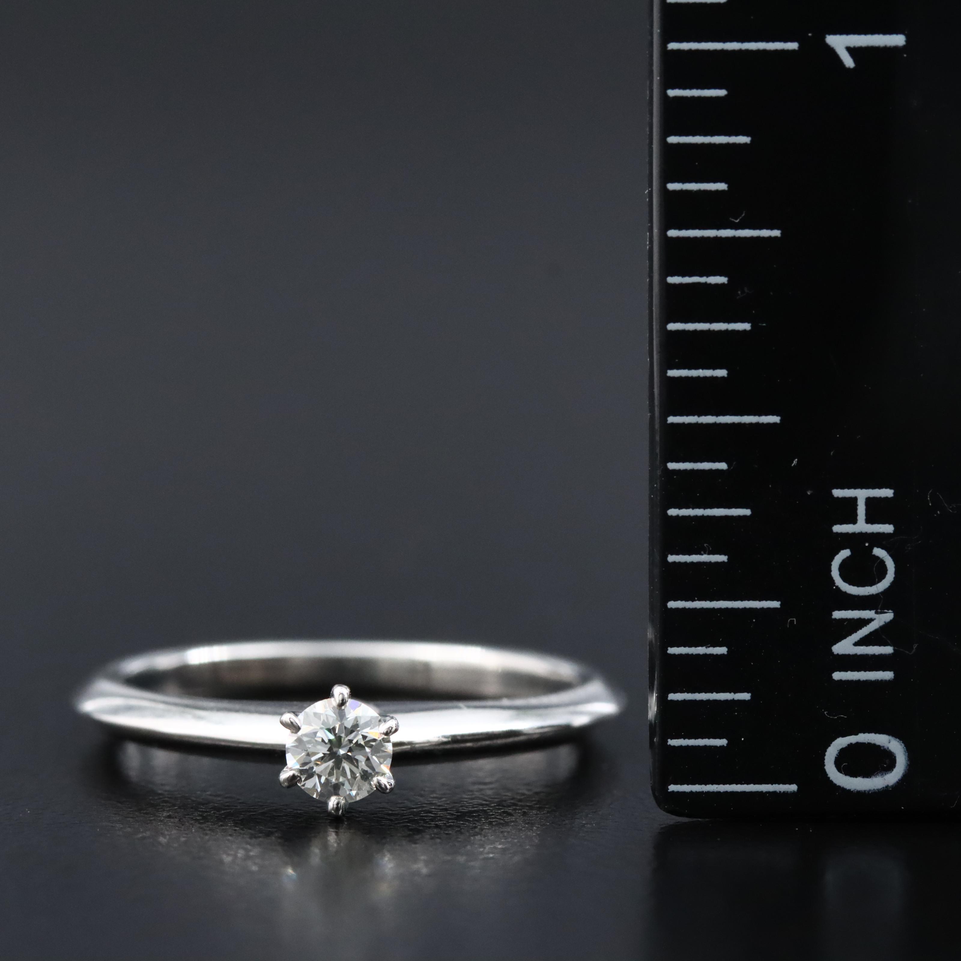 Tiffany & Co. Platinum 0.18 CT Diamond Knife Edge Solitaire Ring